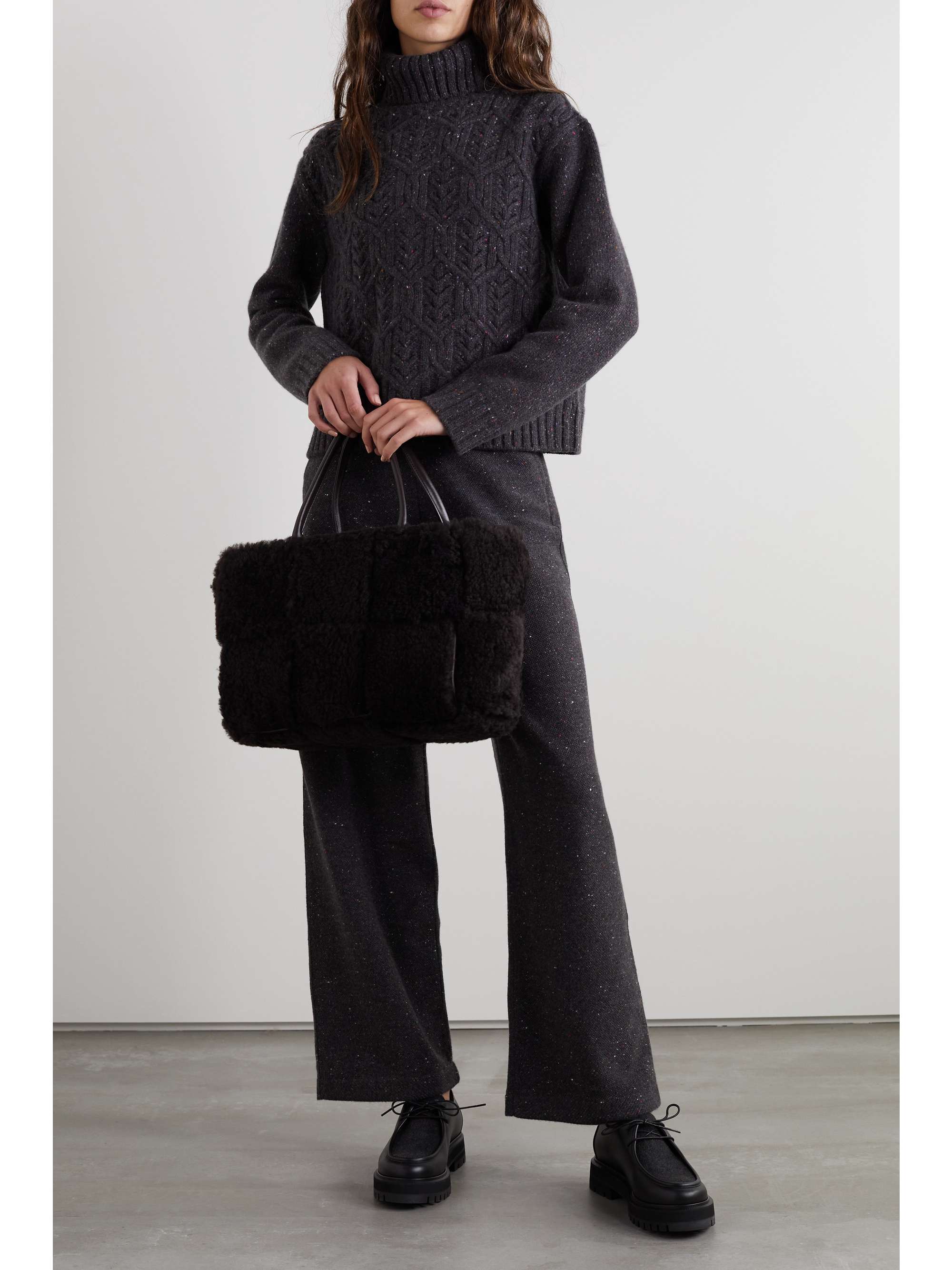 LORO PIANA Pontaccio Kaschmirpullover mit Rollkragen und Zopfstrickmuster