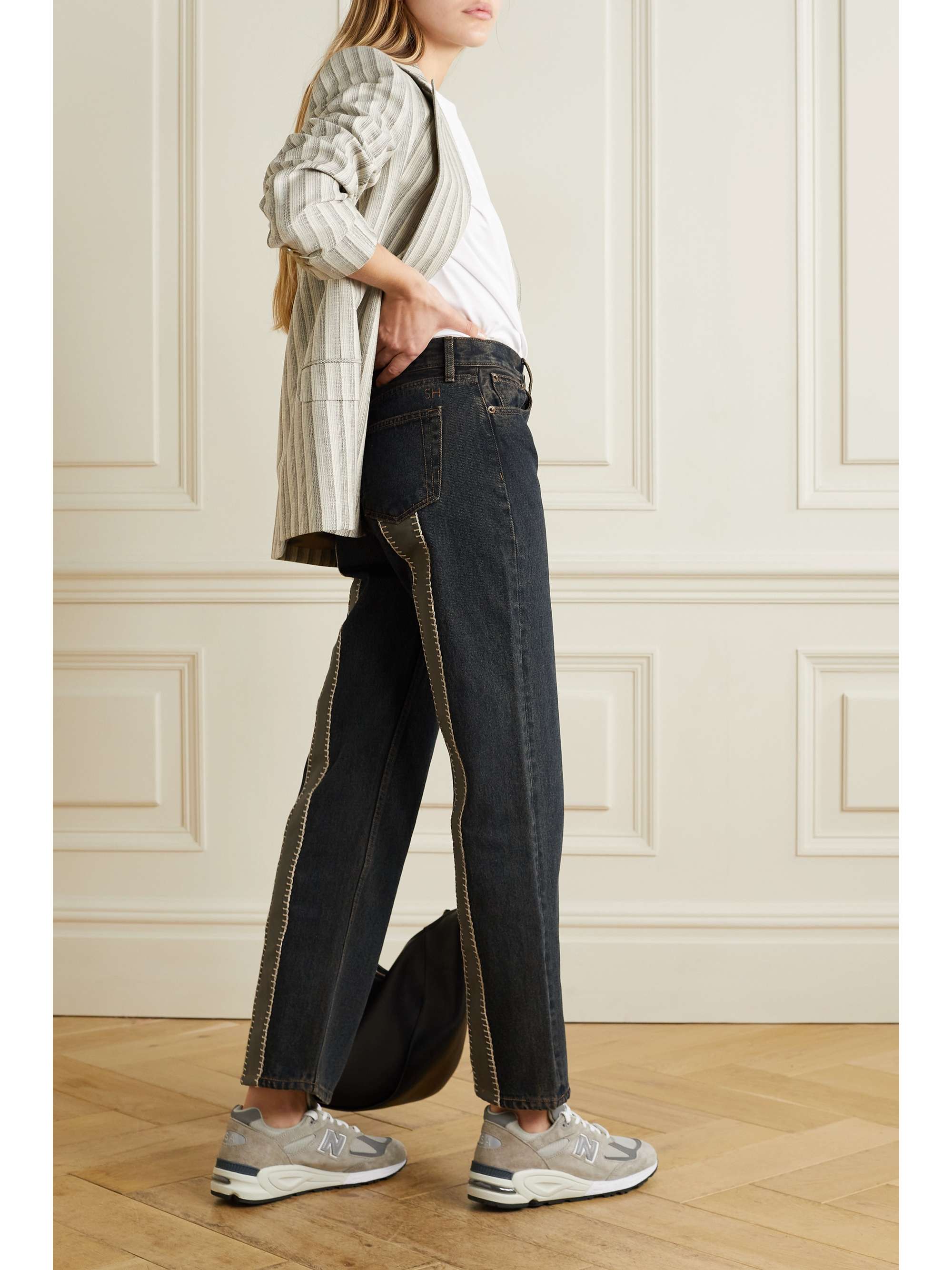 Still Here - Fisherman Childhood Paneled High-Rise Straight-Leg Jeans - Black - 31 - Net A Porter