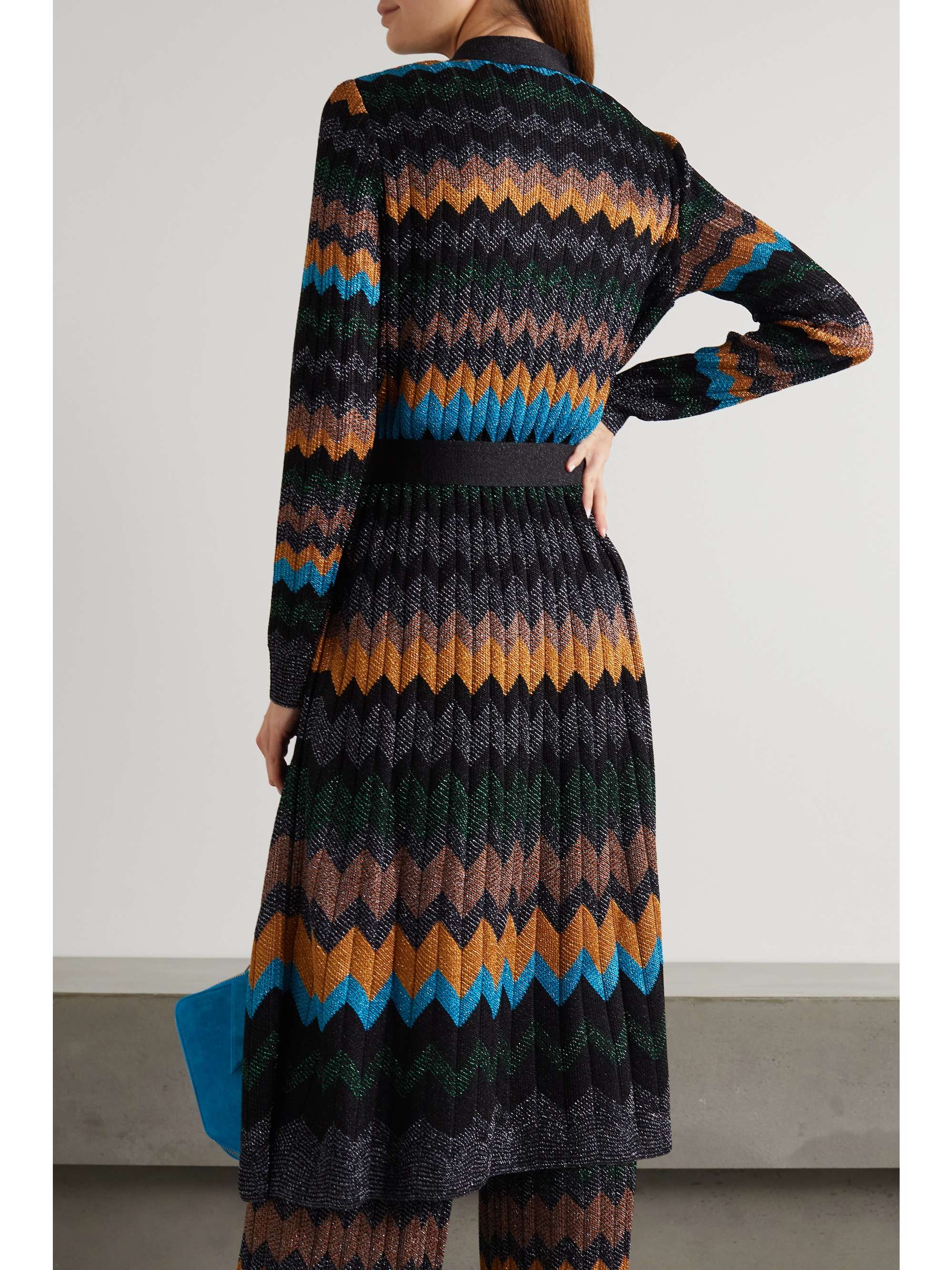 MISSONI Metallic ribbed crochet-knit cardigan