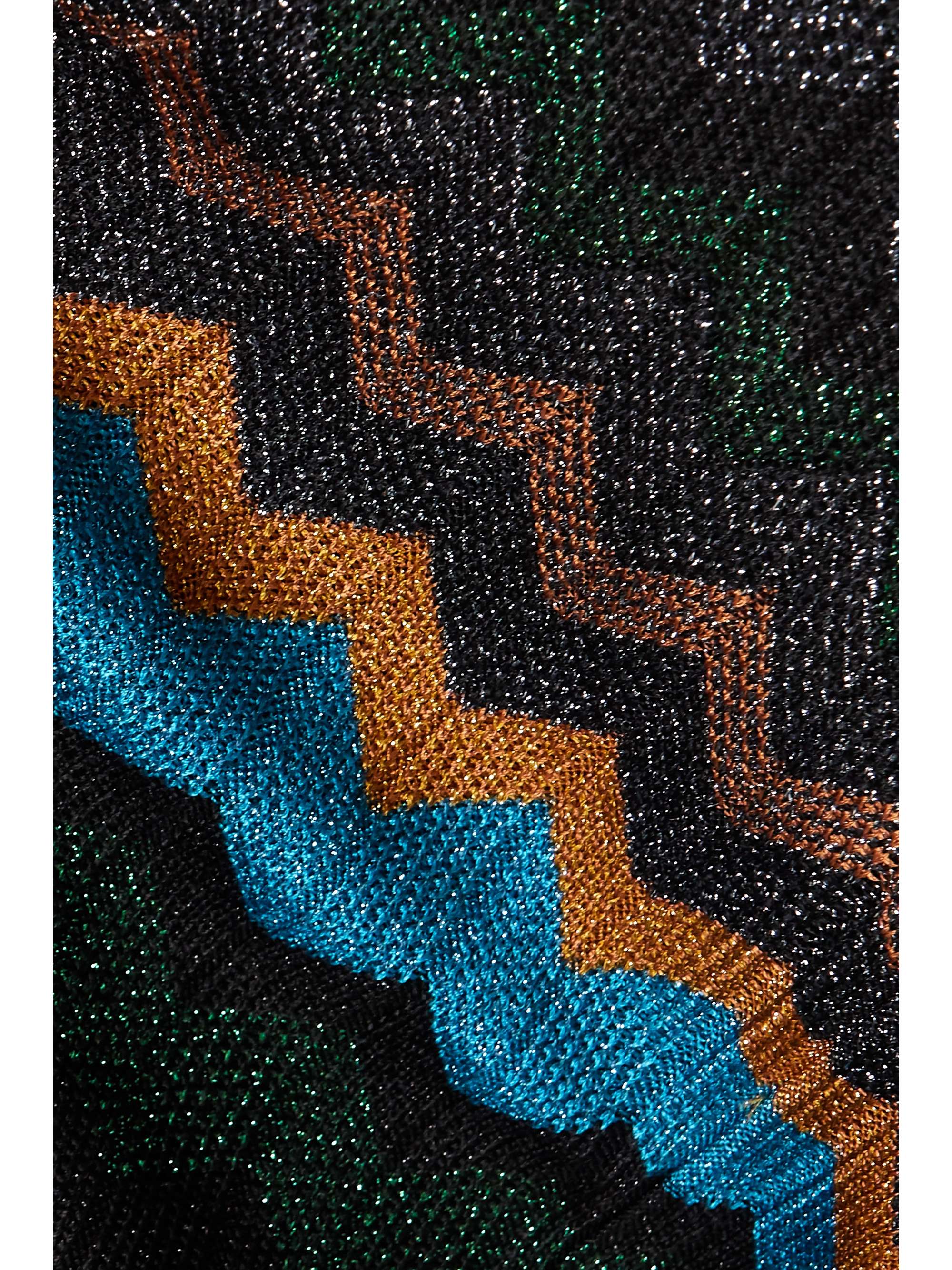 MISSONI Metallic ribbed crochet-knit cardigan