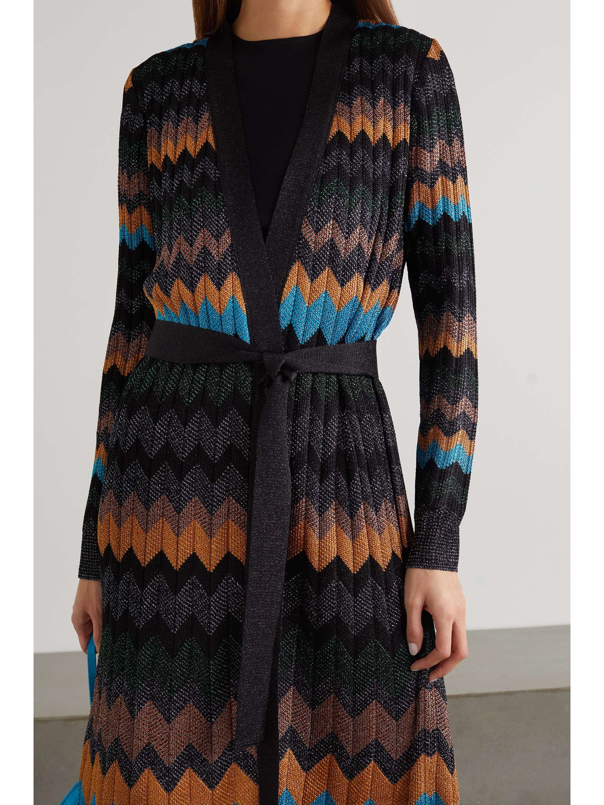 MISSONI Metallic ribbed crochet-knit cardigan