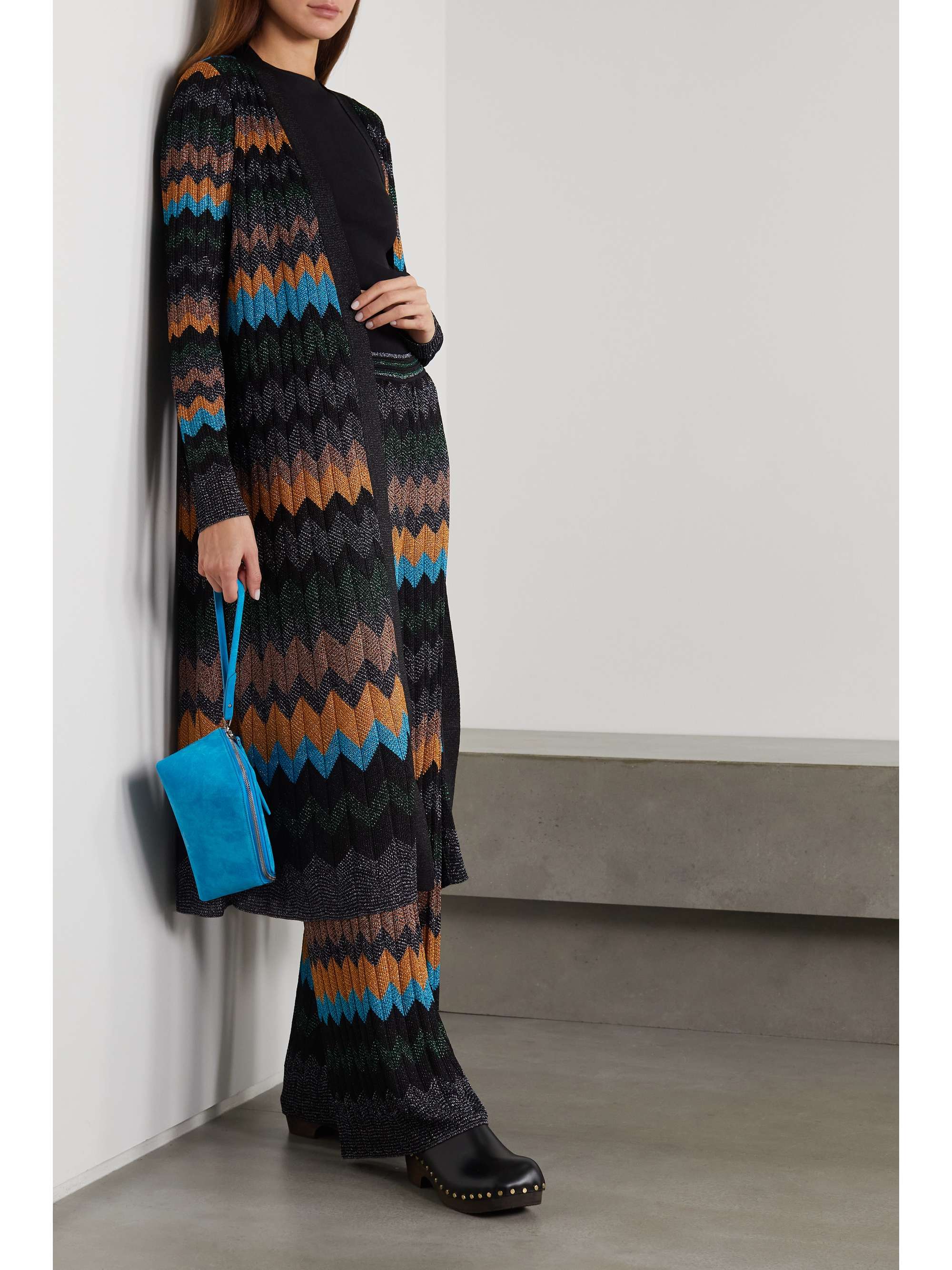 MISSONI Metallic ribbed crochet-knit cardigan