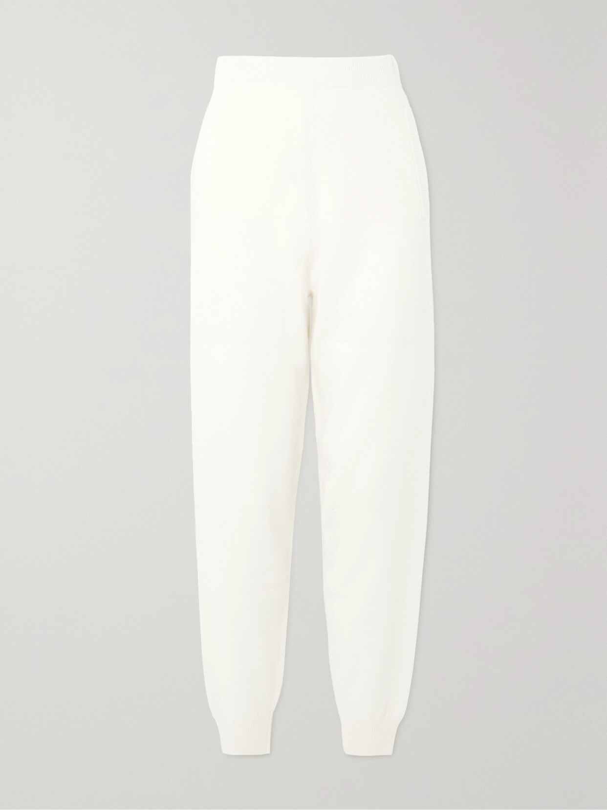 Max Mara Delta Embroidered Wool And Cashmere-blend Tapered Track Pants - Ivory