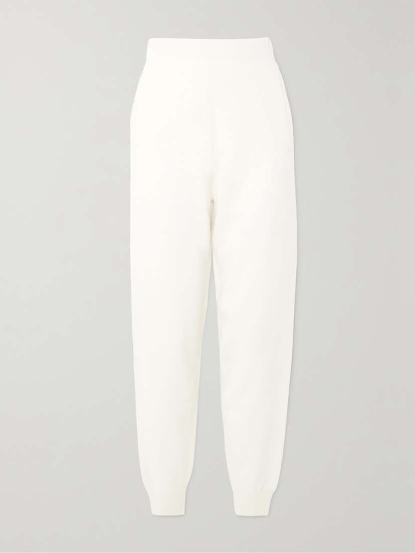Max Mara Delta Embroidered Wool And Cashmere-blend Tapered Track Pants - xx large