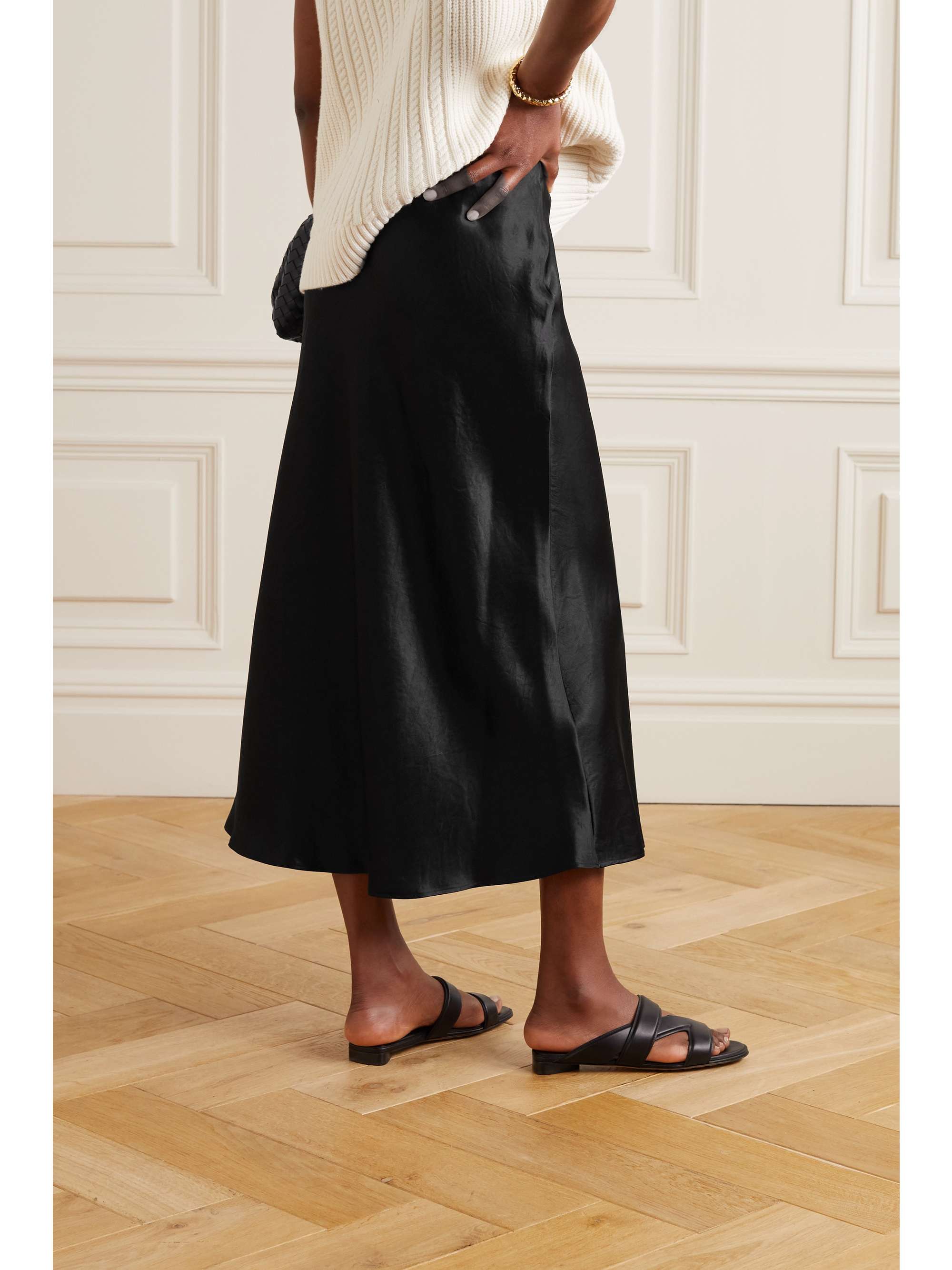 MAX MARA + Leisure Alessio washed-satin midi skirt