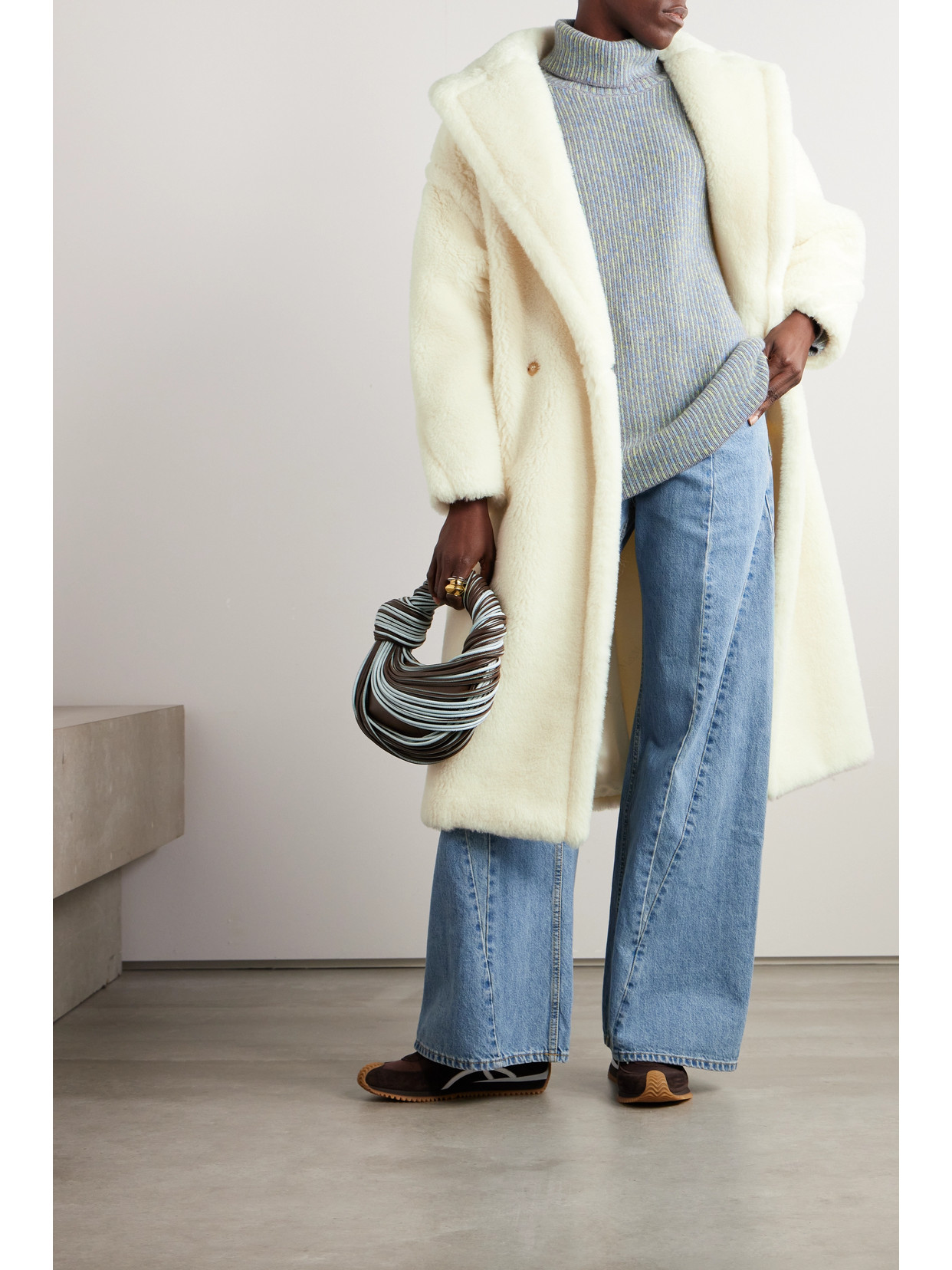 MAX MARA TEDGIRL DOUBLE-BREASTED ALPACA, WOOL AND SILK-BLEND COAT