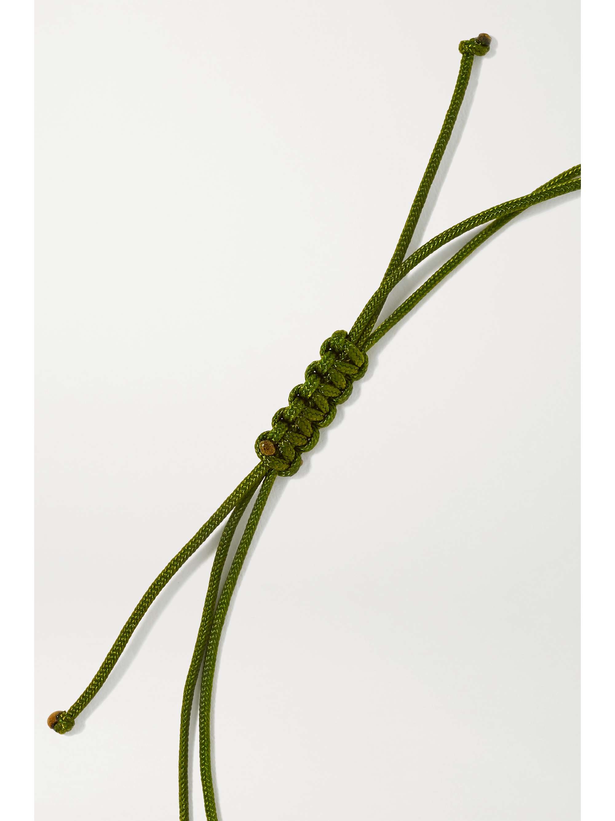 OCTAVIA ELIZABETH + NET SUSTAIN Parachute Nesting Gem 18-karat recycled gold, diamond and cord bracelet