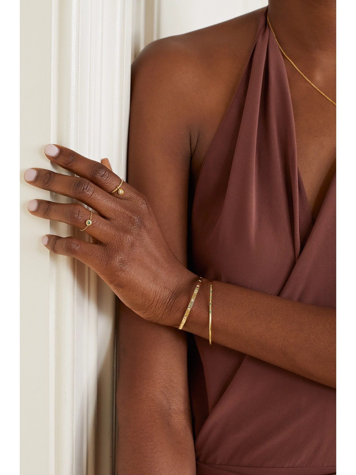 Octavia Elizabeth + Net Sustain Nesting Gem 18-karat Gold Emerald Ring In Gold