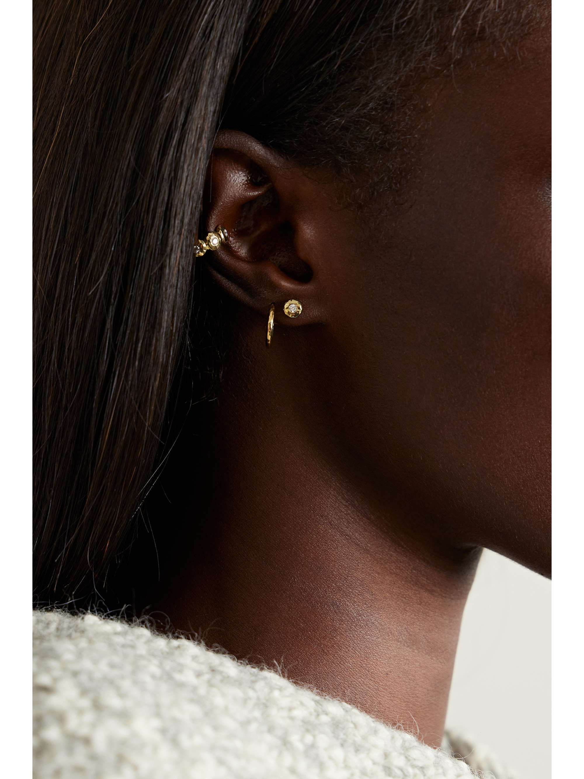 OCTAVIA ELIZABETH + NET SUSTAIN Nesting Gem 18-karat gold diamond earrings