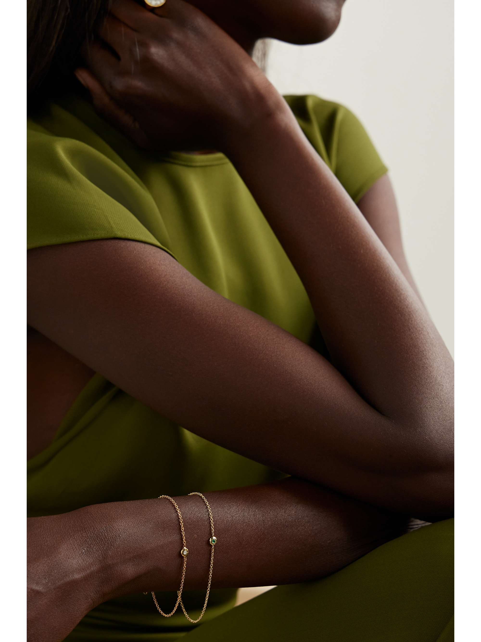 OCTAVIA ELIZABETH + NET SUSTAIN Nesting Gem 18-karat recycled gold diamond bracelet