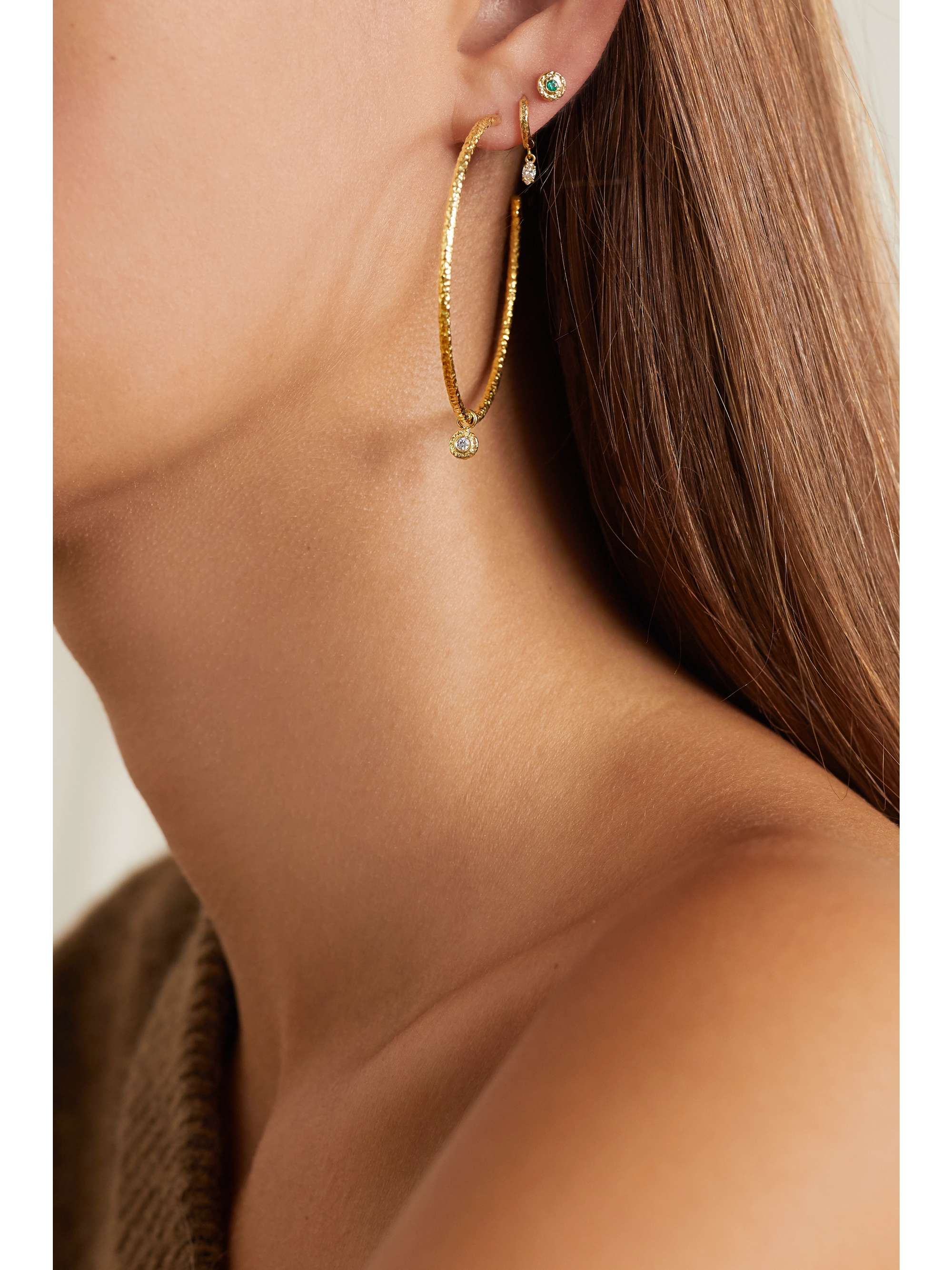 OCTAVIA ELIZABETH + NET SUSTAIN Nesting Gem 18-karat gold diamond earrings