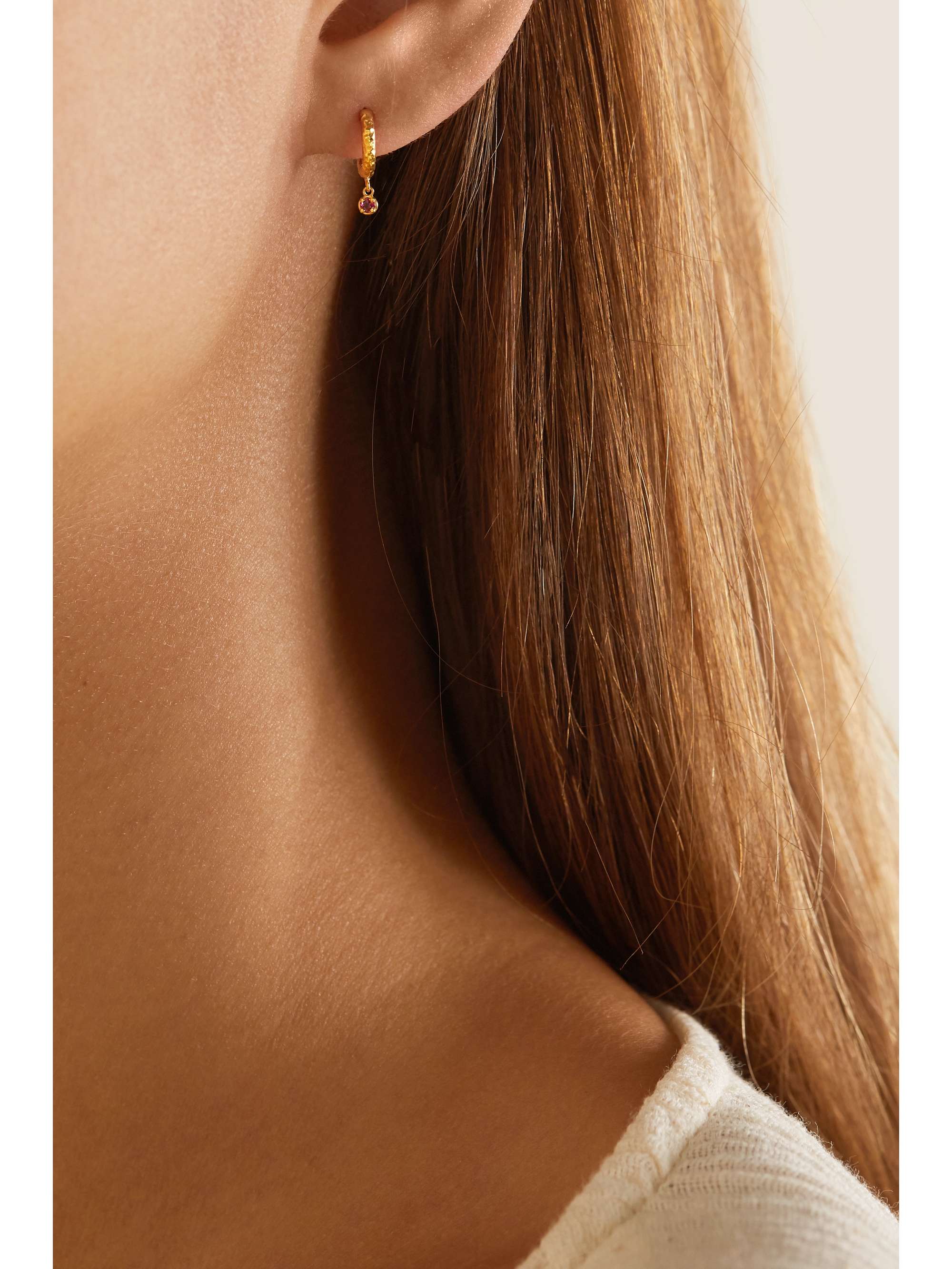 OCTAVIA ELIZABETH + NET SUSTAIN Micro Gabby 18-karat recycled gold diamond hoop earrings