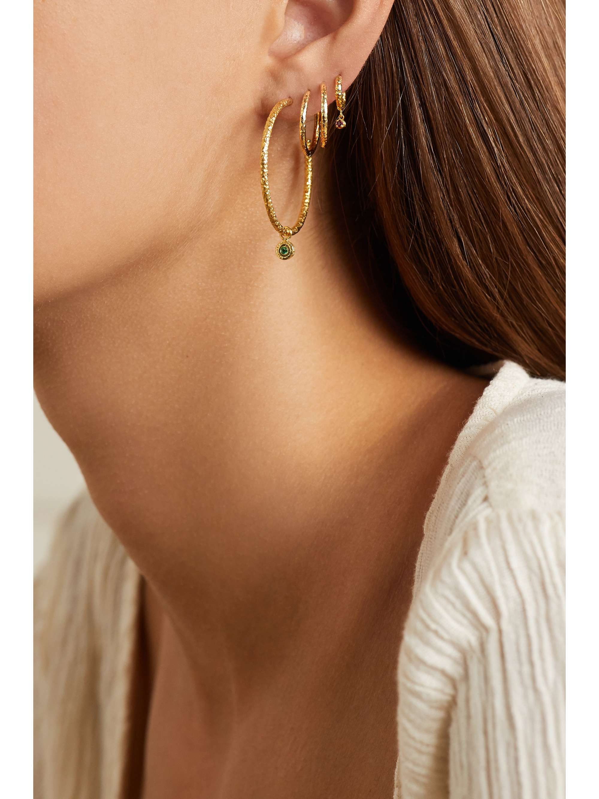 OCTAVIA ELIZABETH + NET SUSTAIN Micro Gabby 18-karat recycled gold diamond hoop earrings