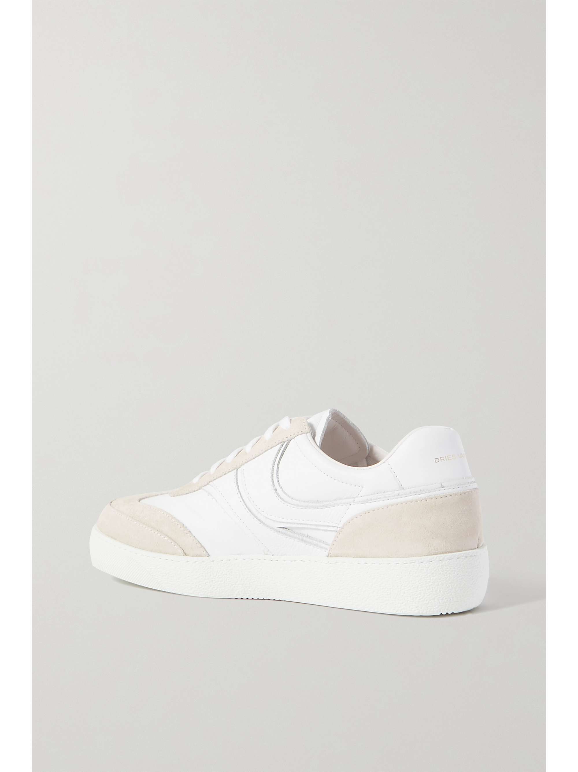 DRIES VAN NOTEN Suede-trimmed leather sneakers