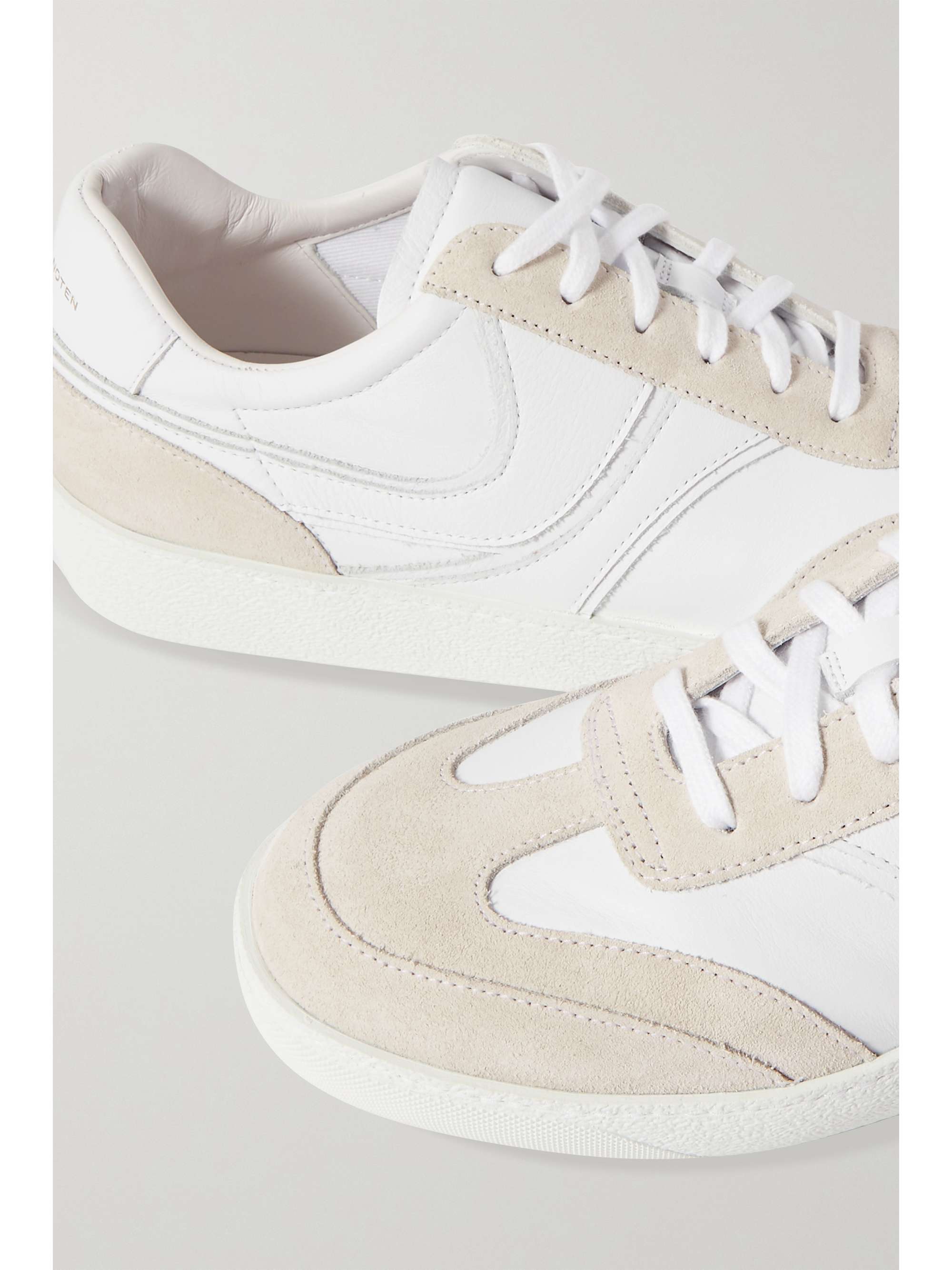 DRIES VAN NOTEN Suede-trimmed leather sneakers