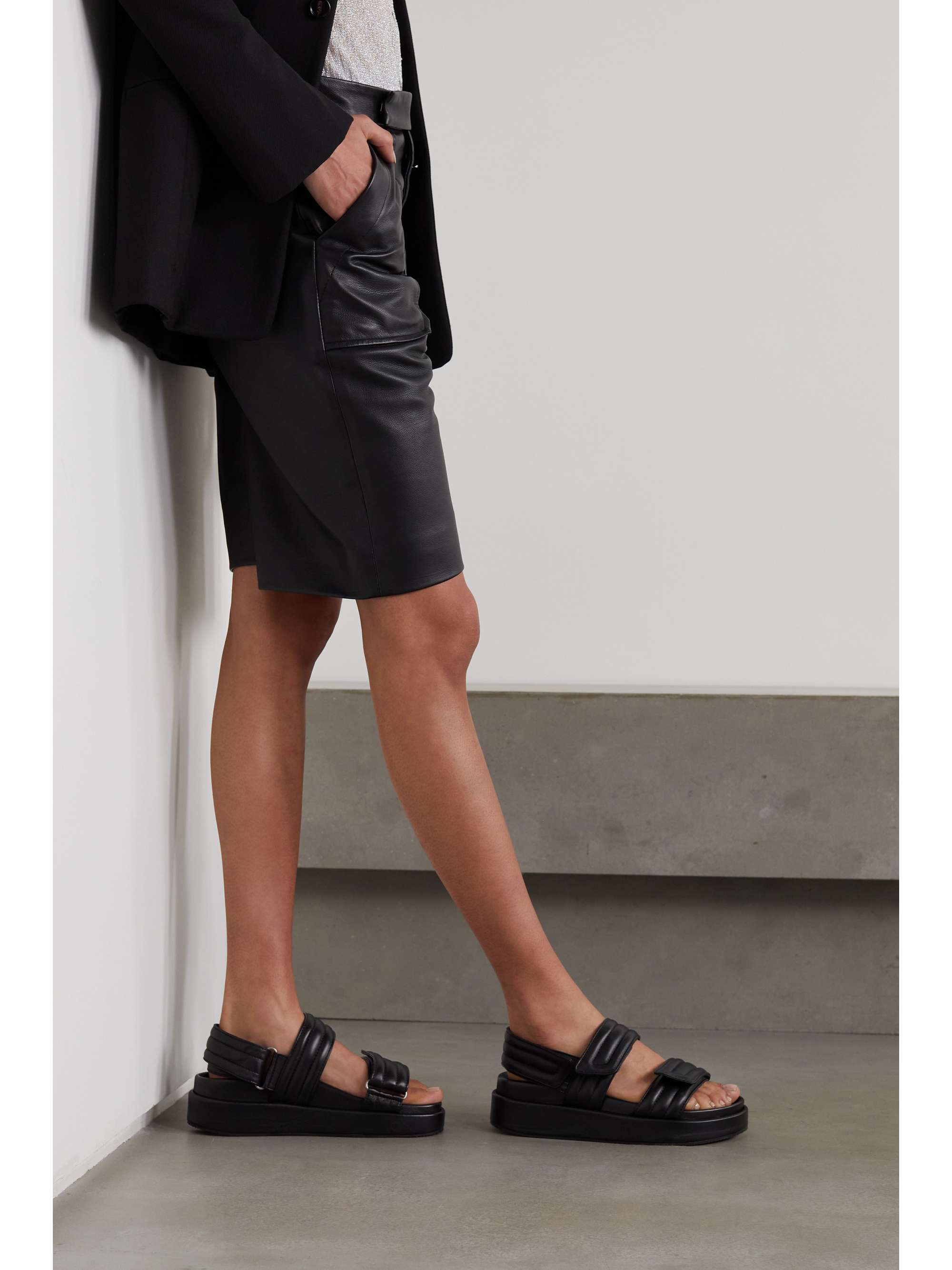 dries van noten leather platform sandals