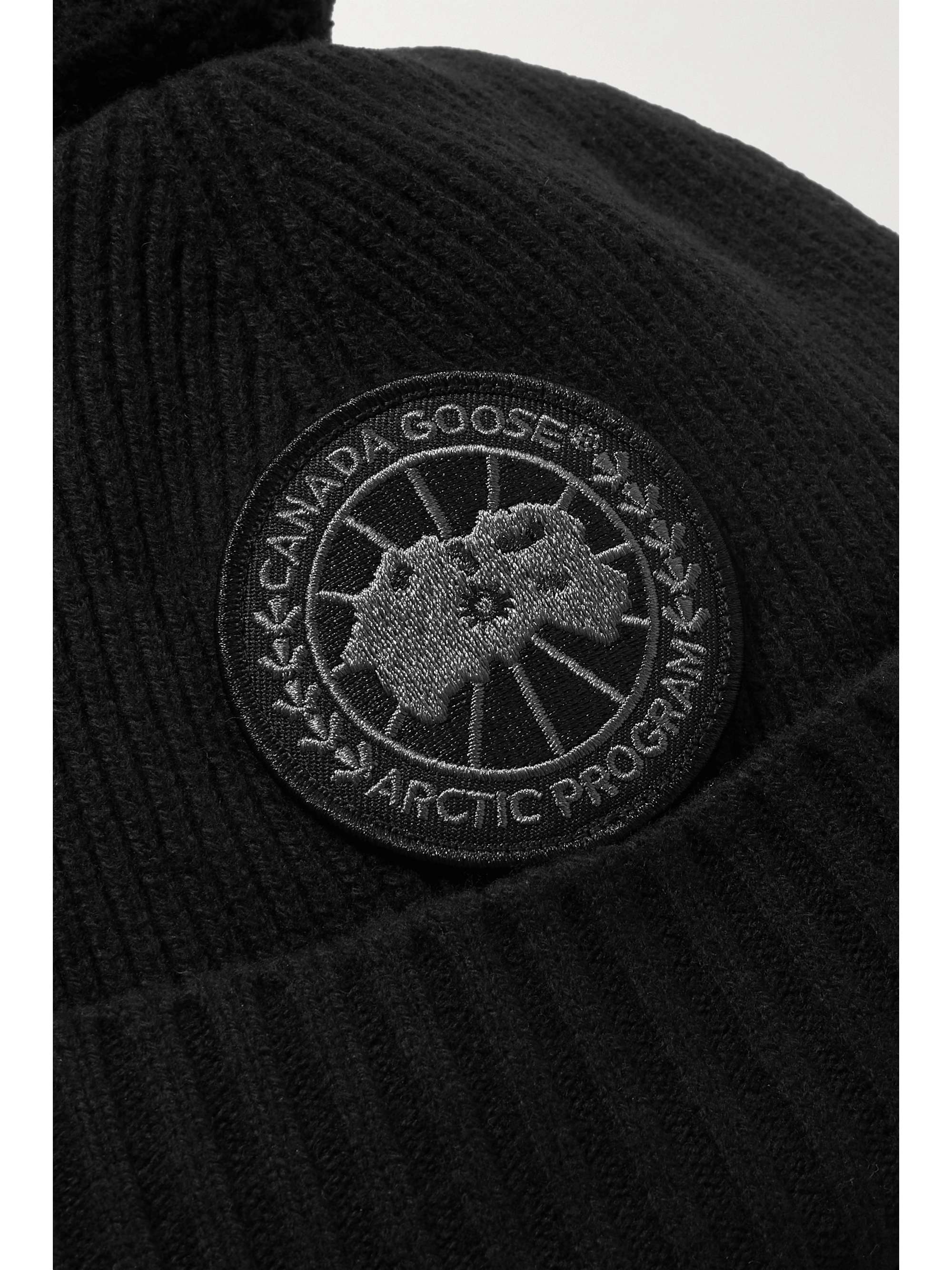 Black Tech Toque pompom-embellished 