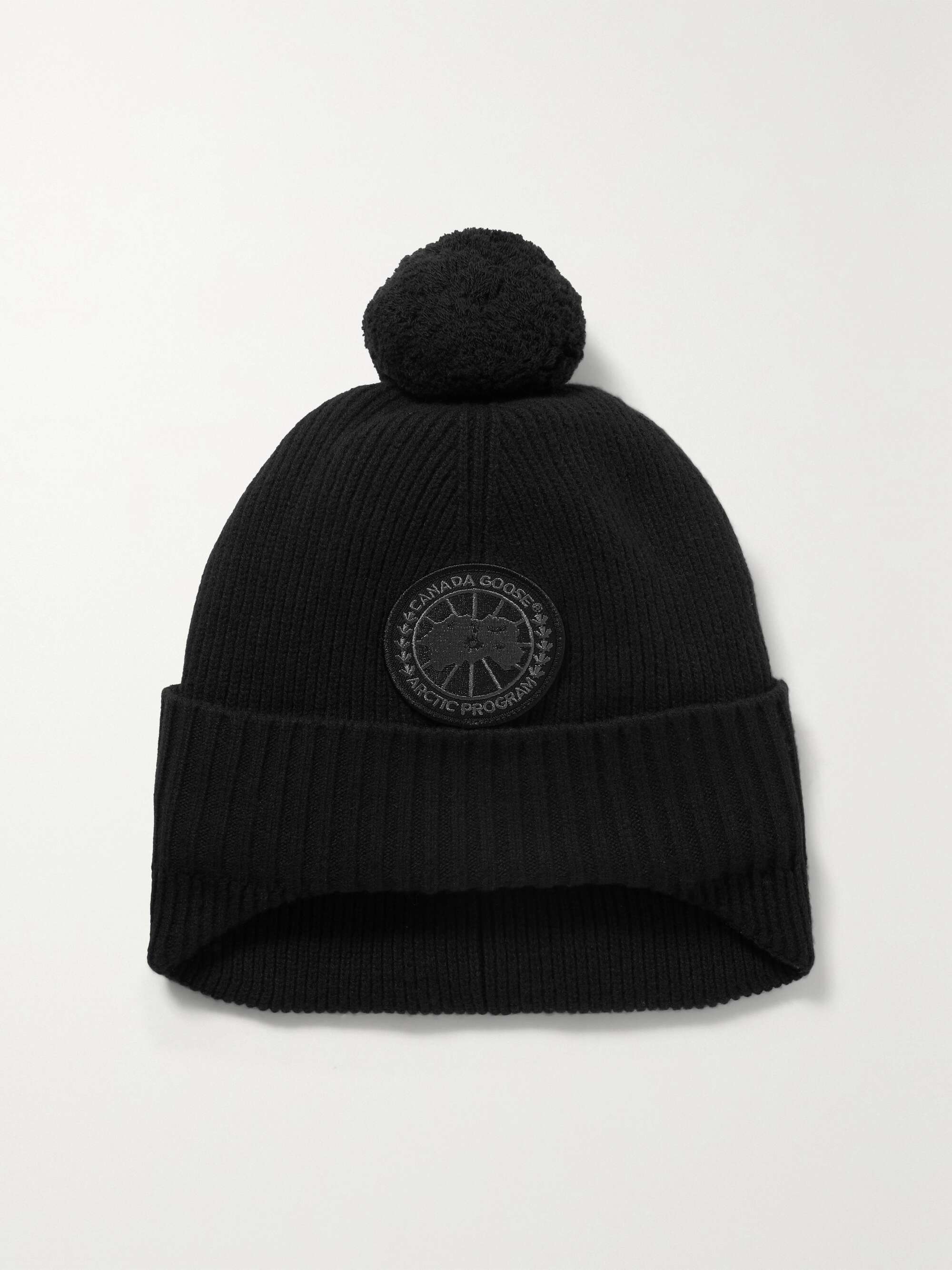 Black Tech Toque pompom-embellished 