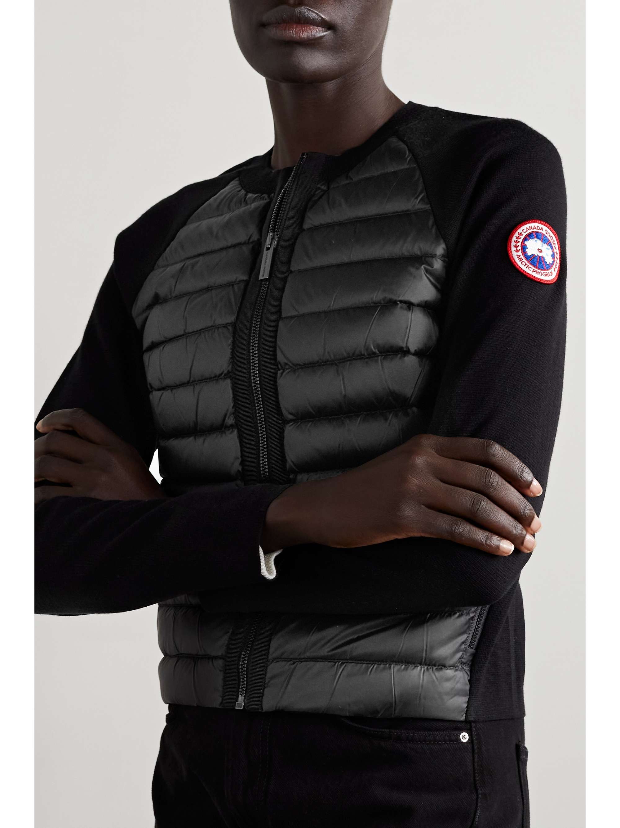 CANADA GOOSE Hybridge paneled wool and quilted shell down jacket