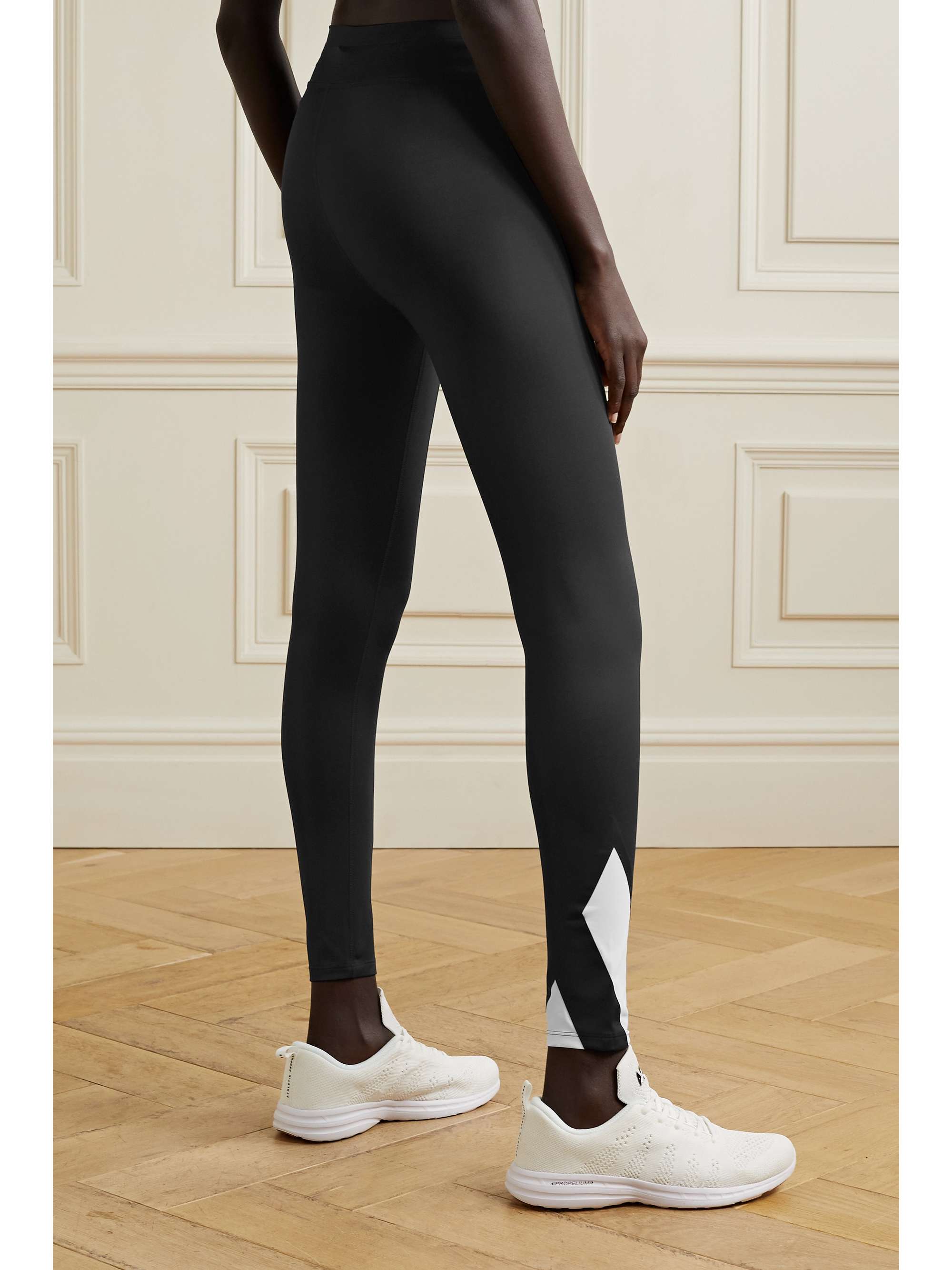 Black Chelsea two-tone stretch leggings 