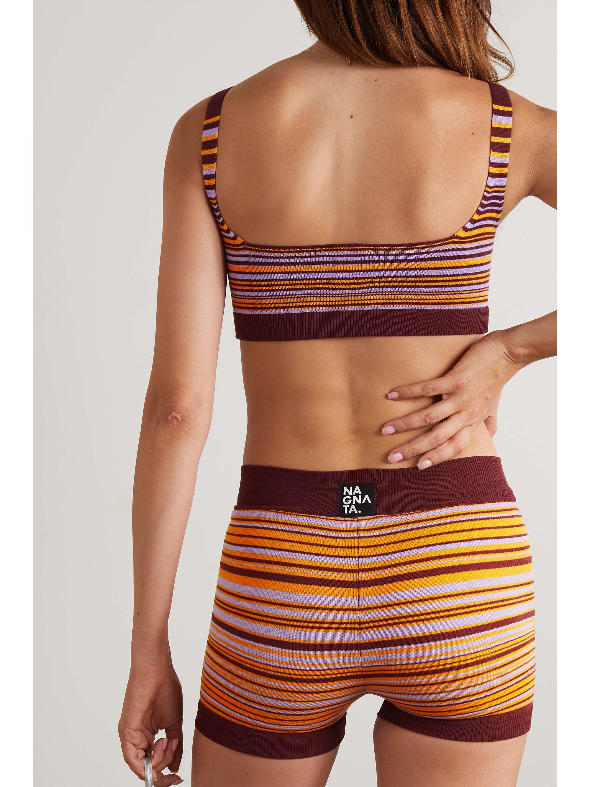 Orange Lucid striped stretch organic 
