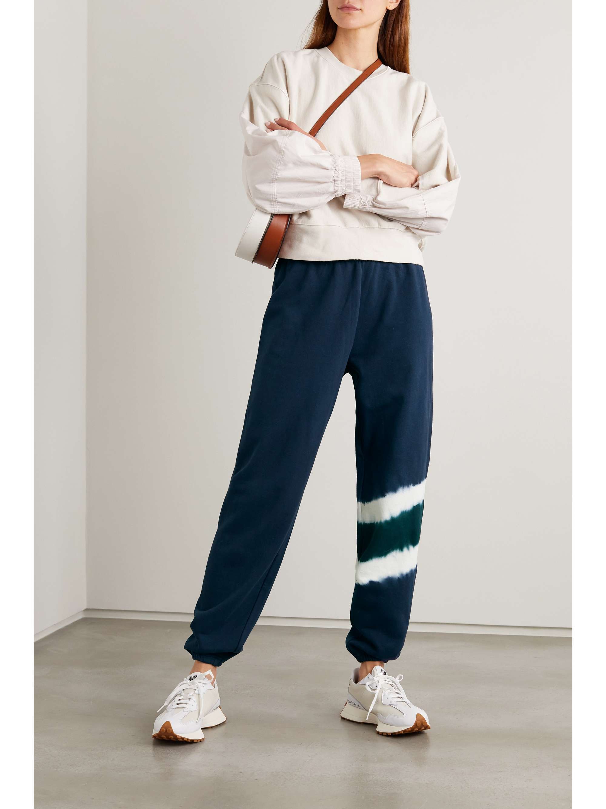 TORY SPORT Tie-dyed French cotton-terry track pants | NET-A-PORTER