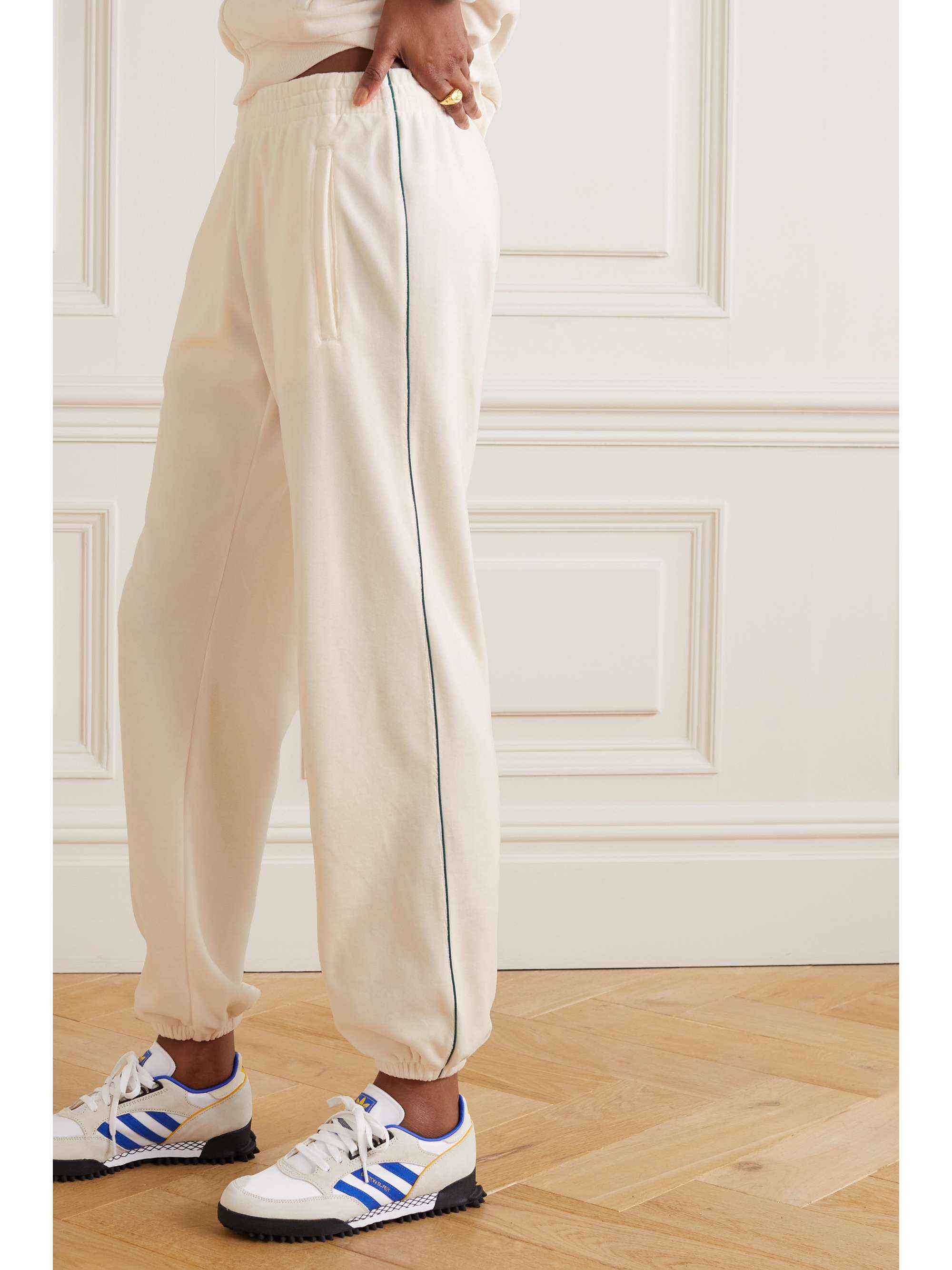 TORY SPORT Piped cottonblend velour track pants NETAPORTER