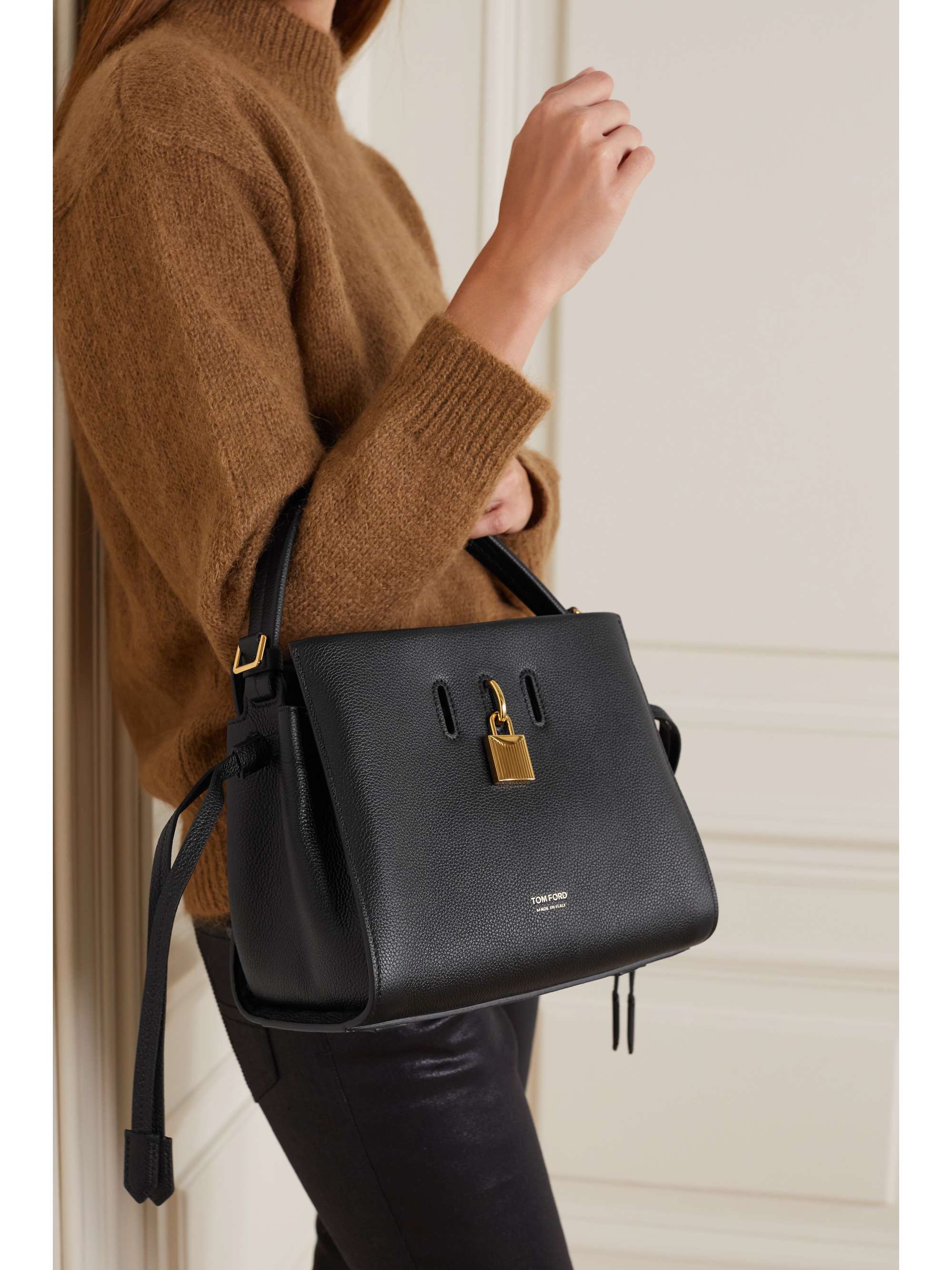 TOM FORD Padlock small textured-leather shoulder bag | NET-A-PORTER