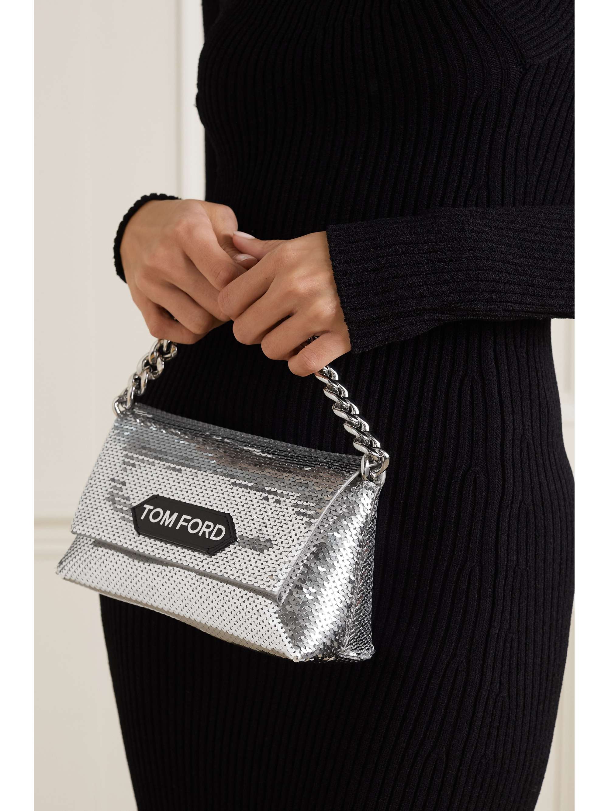 TOM FORD Chain Mini Sequined Clutch