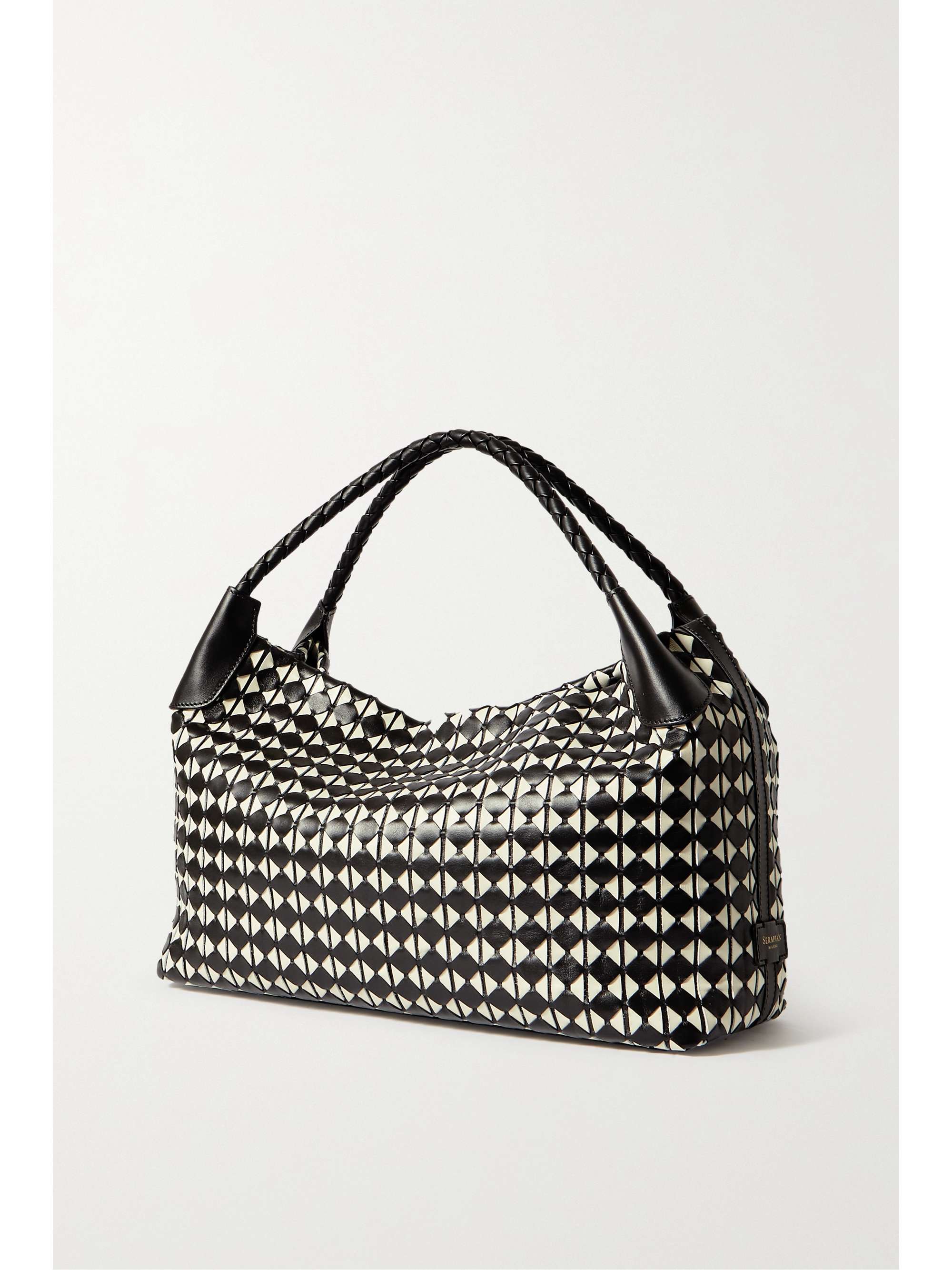 SERAPIAN Secret metallic woven leather tote