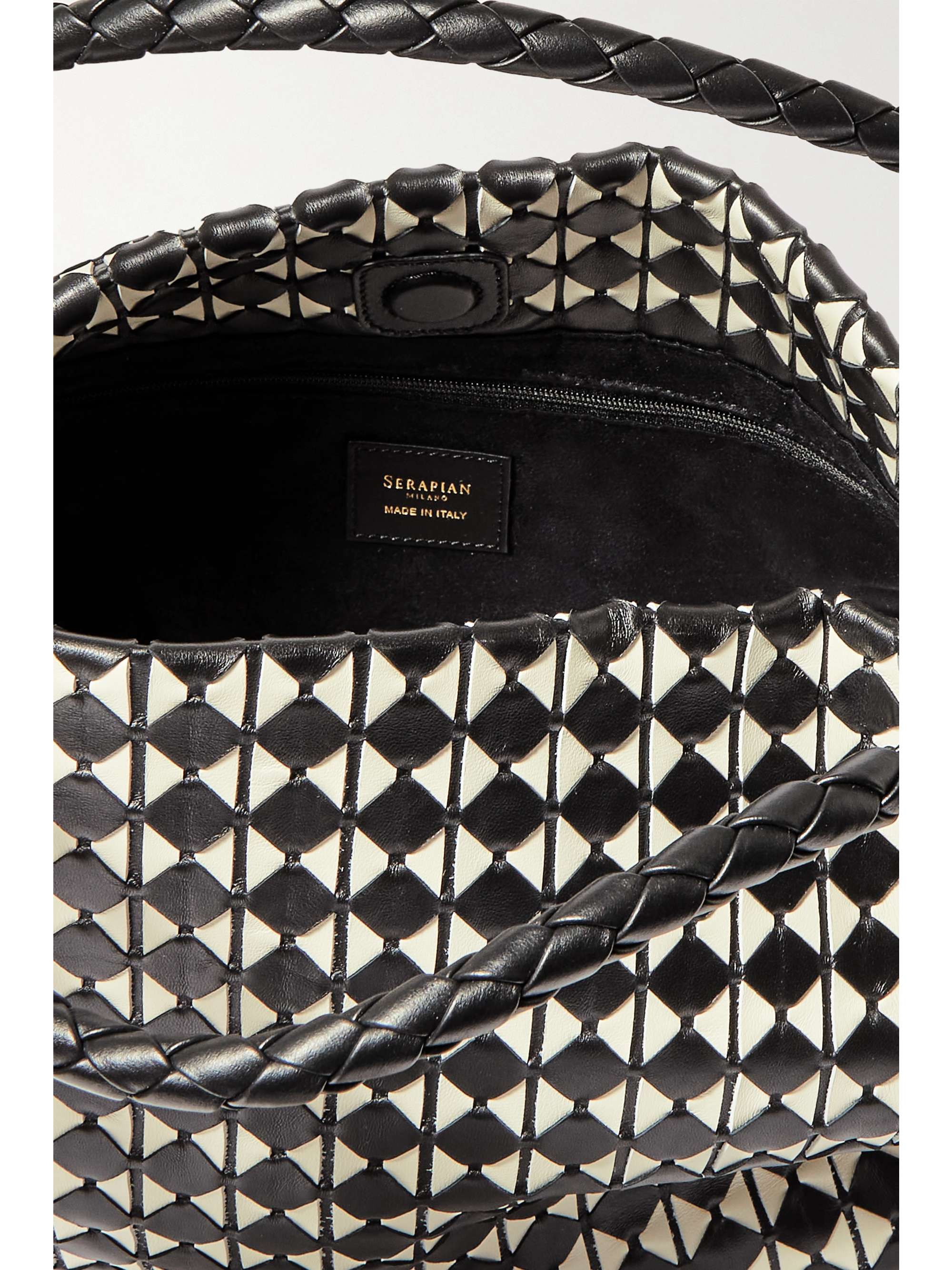 SERAPIAN Secret metallic woven leather tote