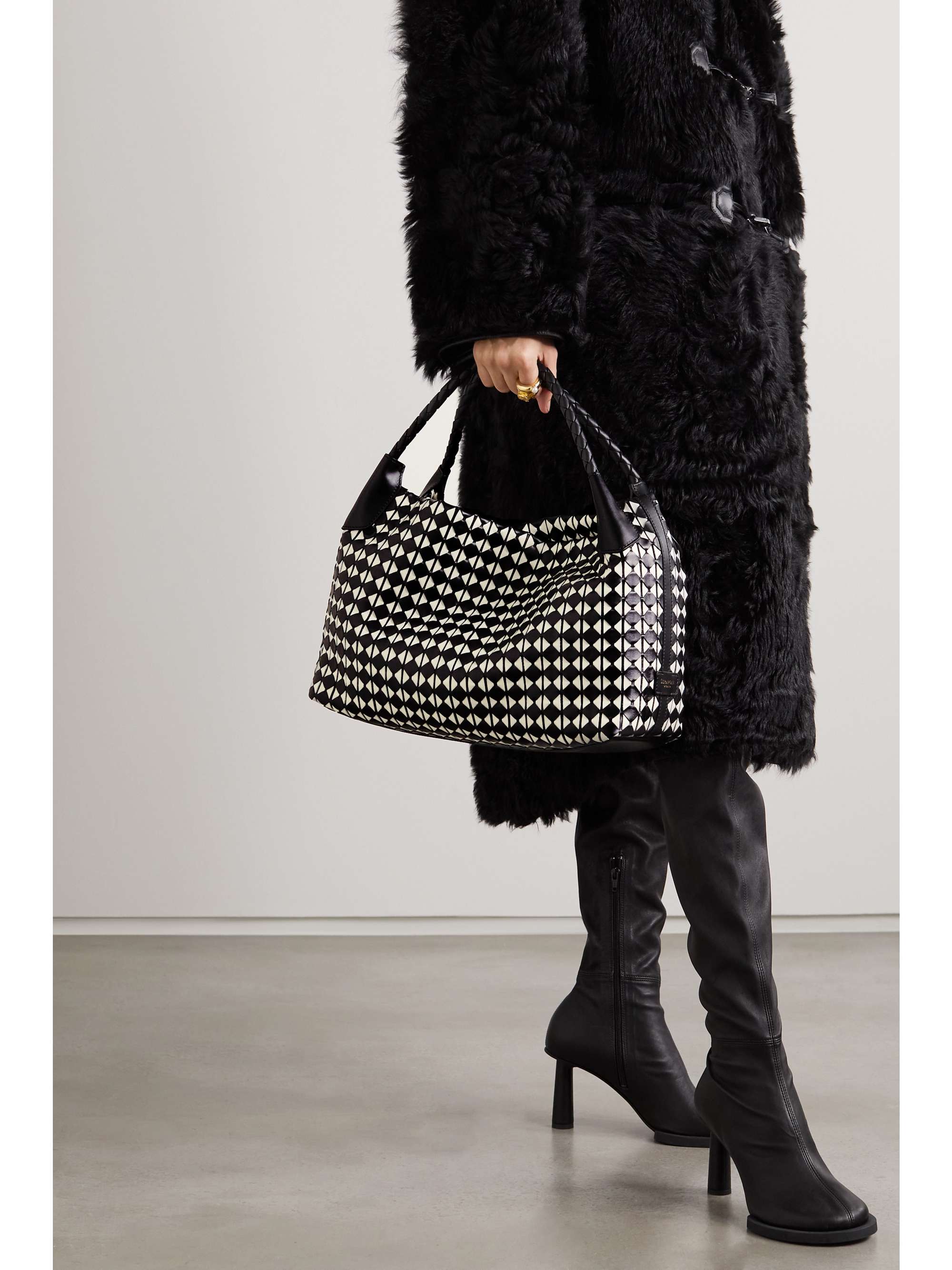 SERAPIAN Secret metallic woven leather tote