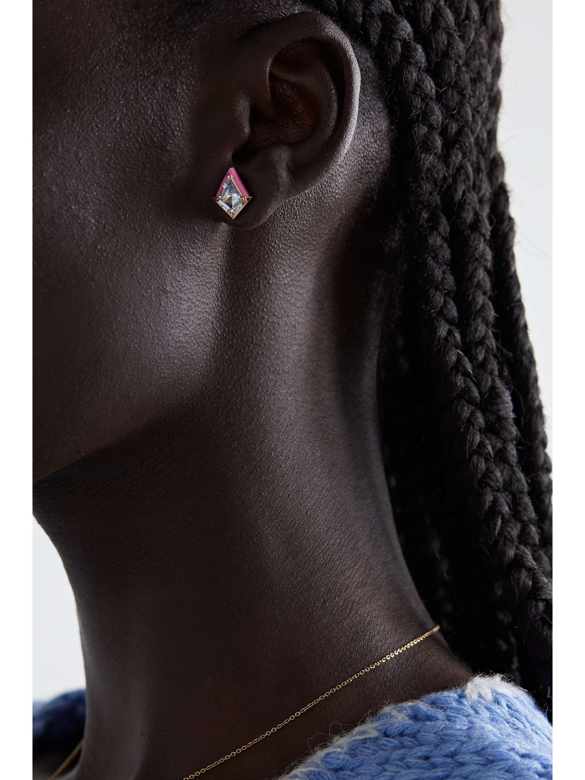 EMILY P. WHEELER + NET SUSTAIN Twinkle 18-karat recycled gold, enamel, amethyst and quartz earrings
