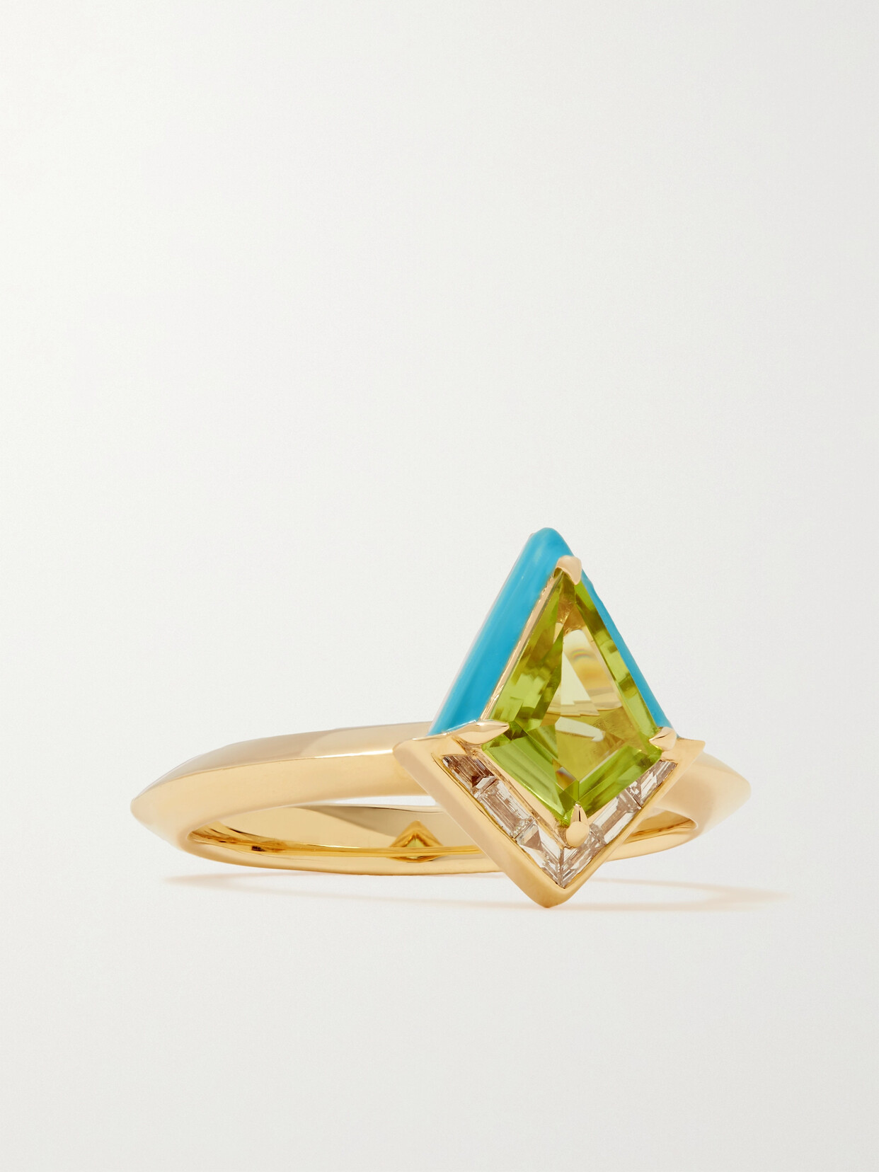 Emily P. Wheeler - + Net Sustain Twinkle 18-karat Recycled Gold, Enamel, Diamond And Peridot Ring - 7