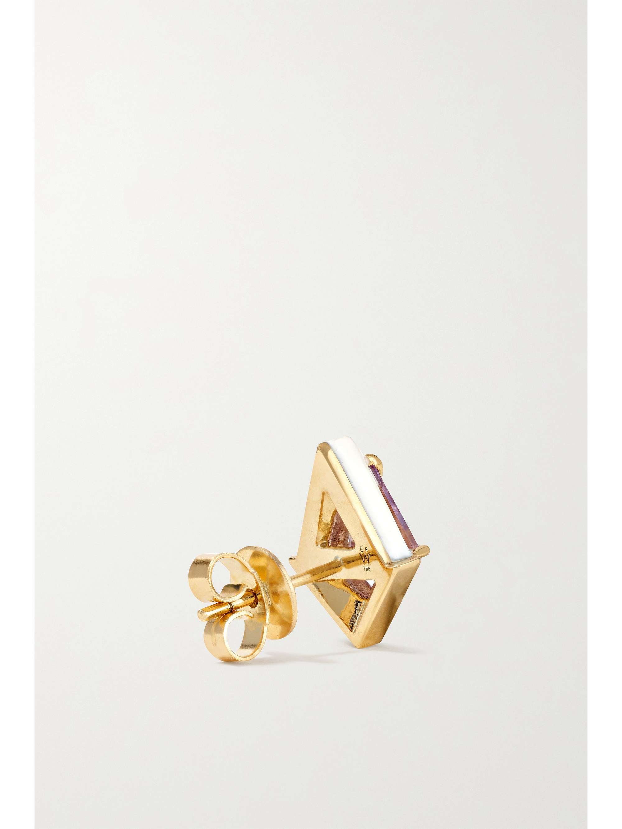 EMILY P. WHEELER + NET SUSTAIN Twinkle 18-karat recycled gold, enamel, amethyst and quartz earrings