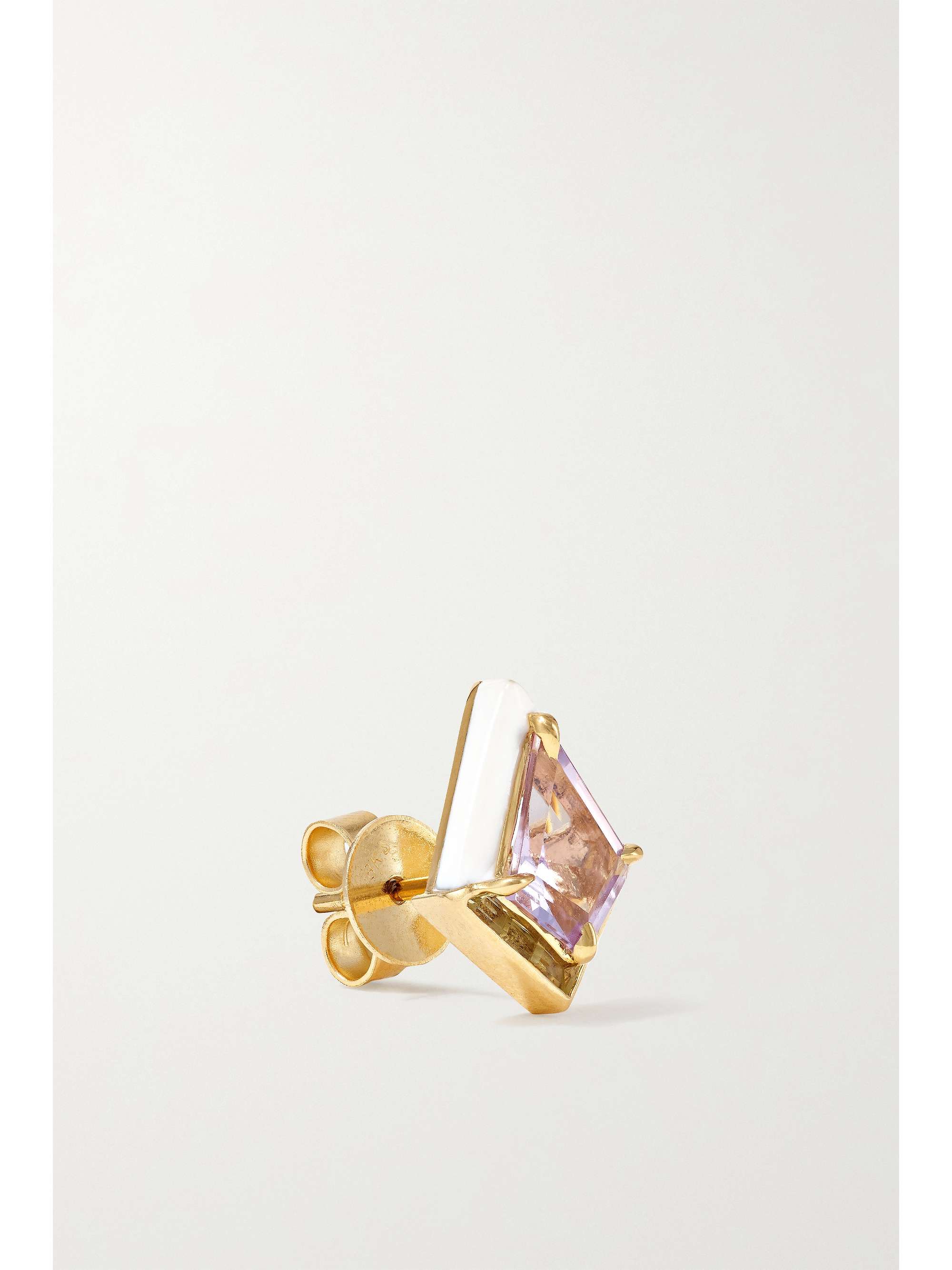 EMILY P. WHEELER + NET SUSTAIN Twinkle 18-karat recycled gold, enamel, amethyst and quartz earrings