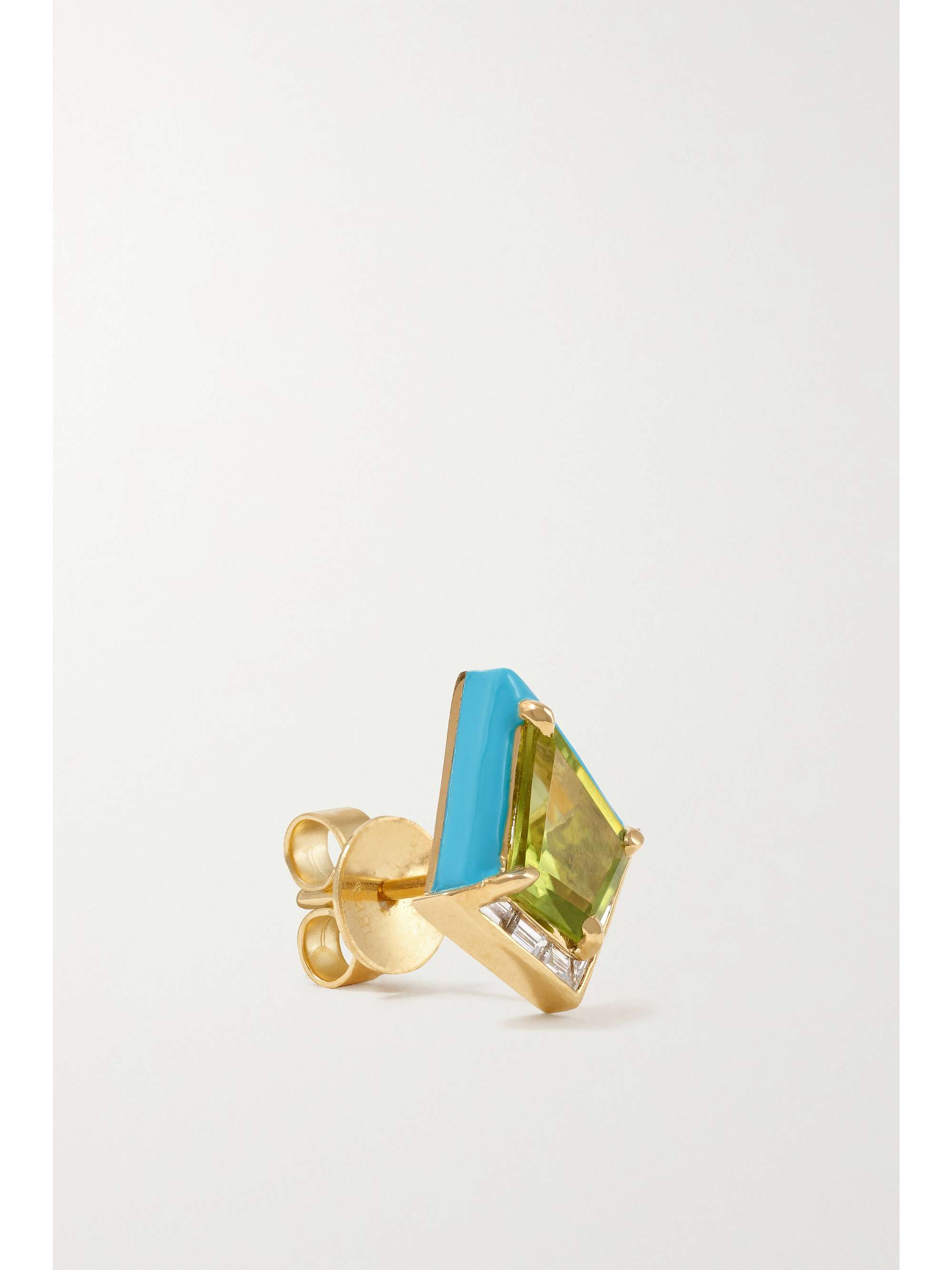 EMILY P. WHEELER + NET SUSTAIN Twinkle 18-karat recycled gold, enamel, amethyst and quartz earrings