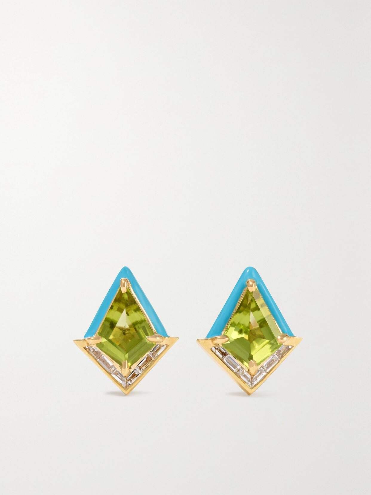 Emily P. Wheeler - + Net Sustain Twinkle 18-karat Recycled Gold, Enamel, Peridot And Diamond Earrings - one size