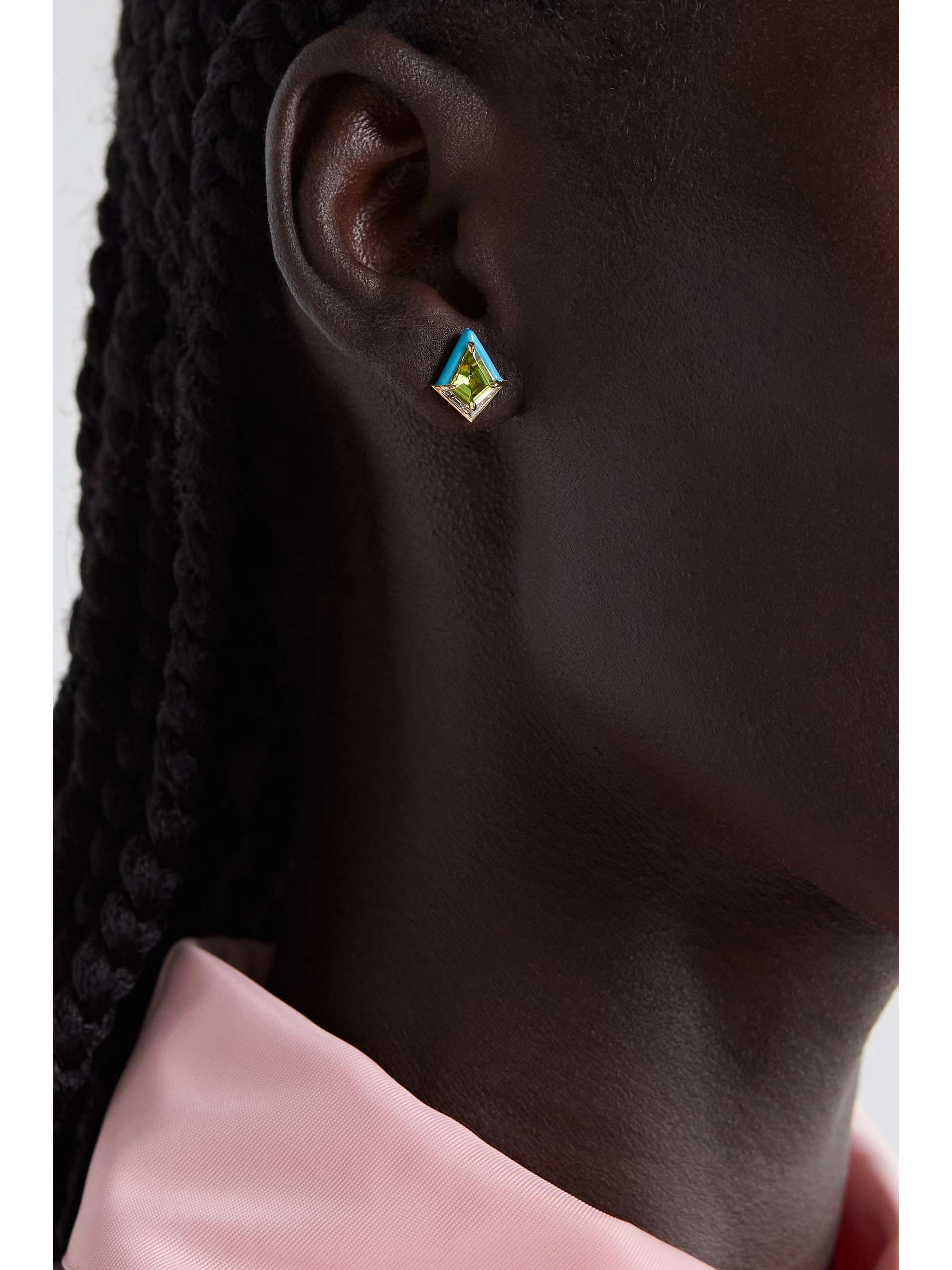 EMILY P. WHEELER + NET SUSTAIN Twinkle 18-karat recycled gold, enamel, amethyst and quartz earrings