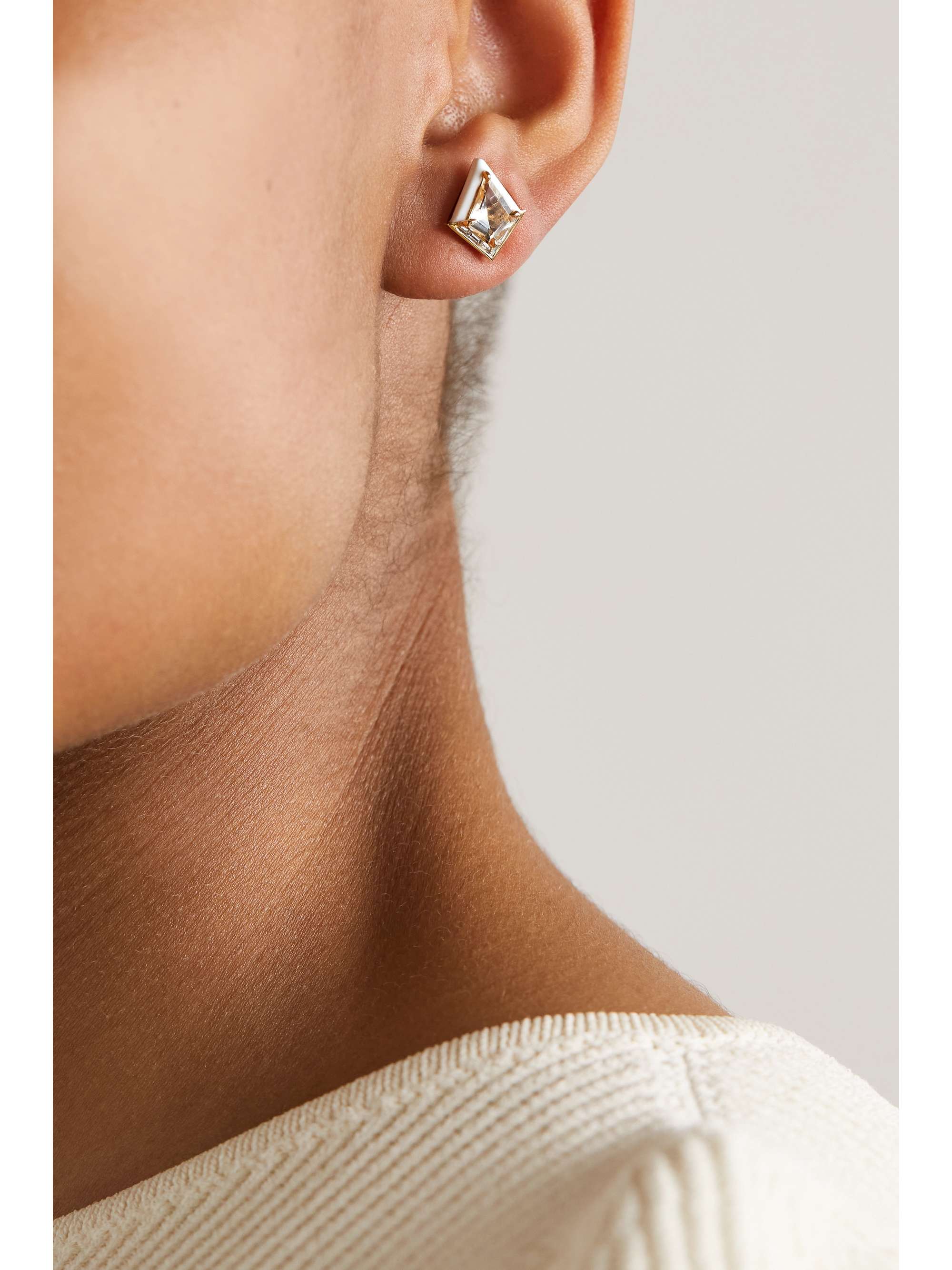 EMILY P. WHEELER + NET SUSTAIN Twinkle 18-karat recycled gold, enamel and multi-stone earrings