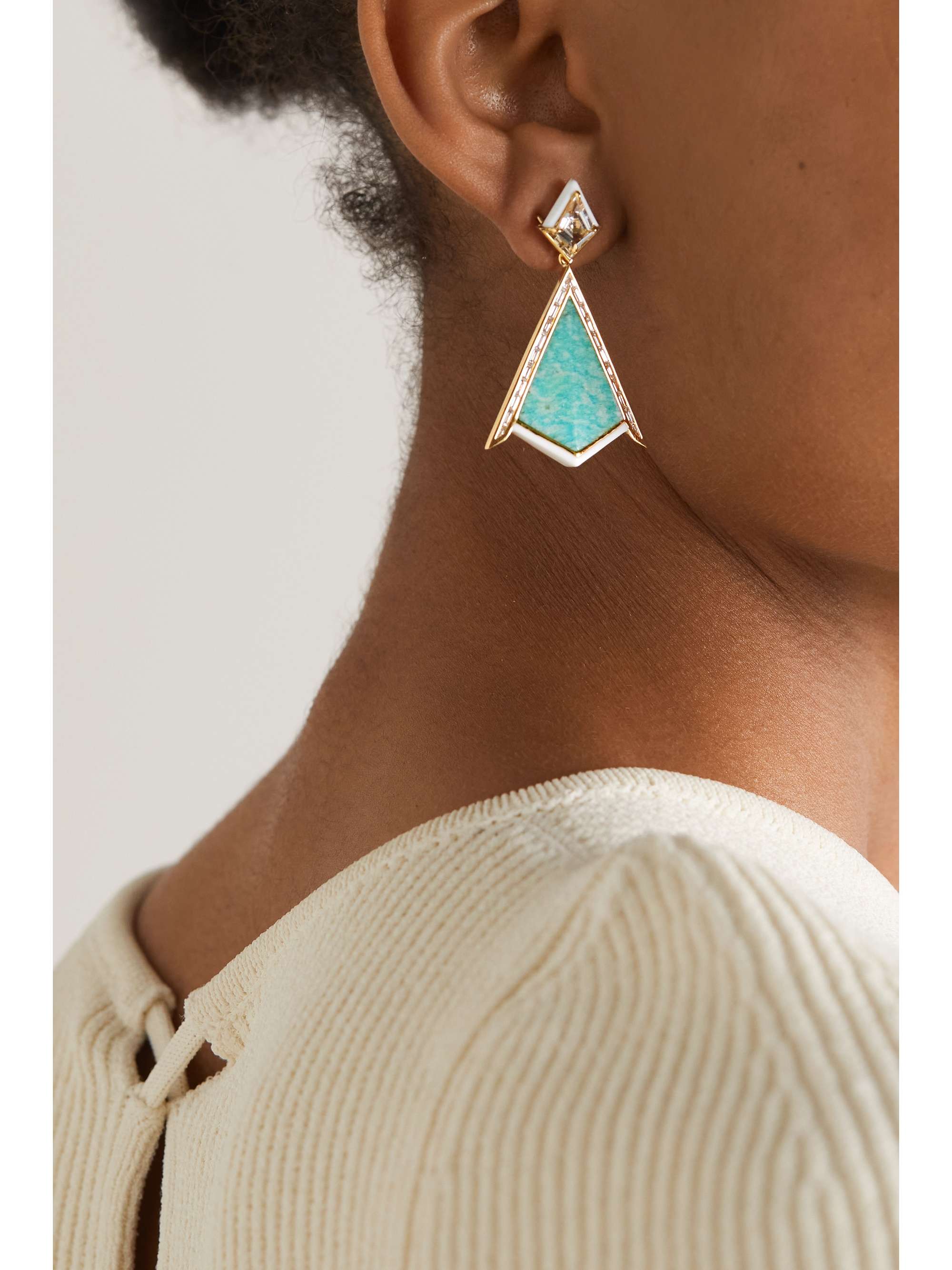 EMILY P. WHEELER + NET SUSTAIN Twinkle 18-karat recycled gold, enamel and multi-stone earrings