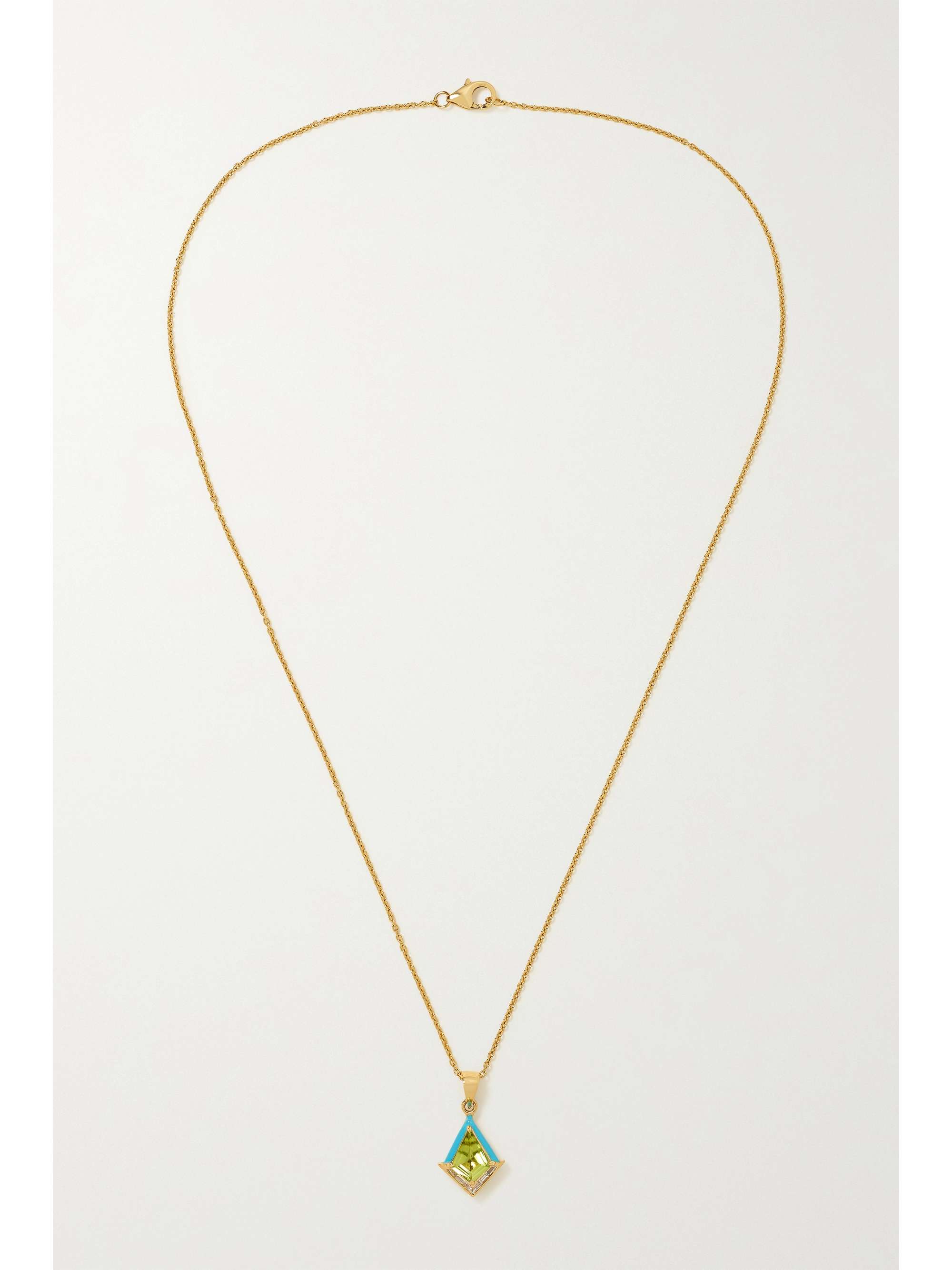 EMILY P. WHEELER + NET SUSTAIN Twinkle 18-karat recycled rose gold, enamel, amethyst and quartz necklace