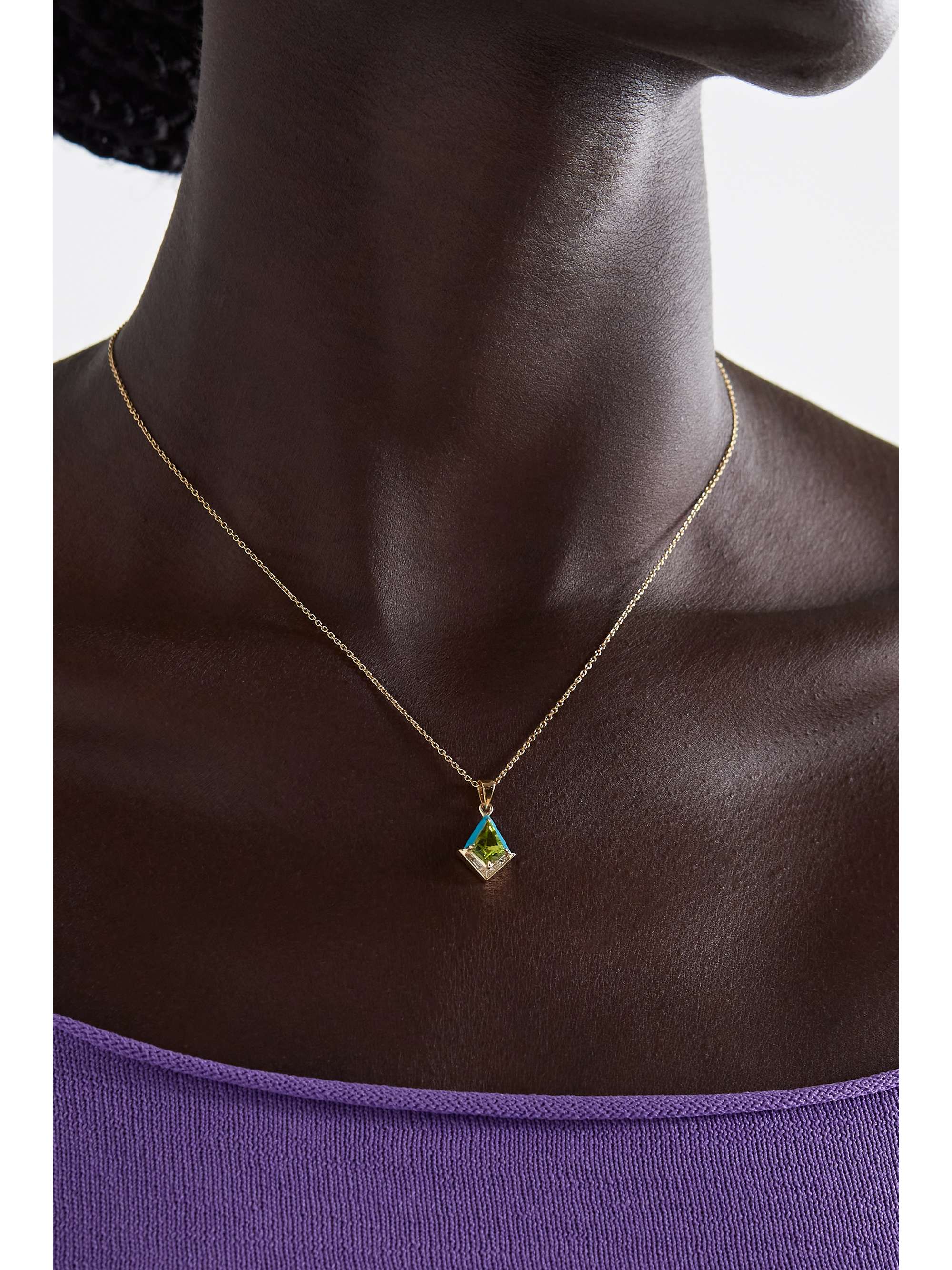 EMILY P. WHEELER + NET SUSTAIN Twinkle 18-karat recycled rose gold, enamel, amethyst and quartz necklace