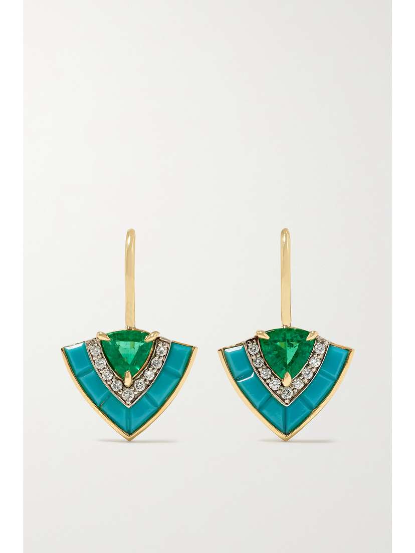 Emily P. Wheeler + Net Sustain Tiered 18-karat Recycled Yellow And White  Multi-stone Earrings