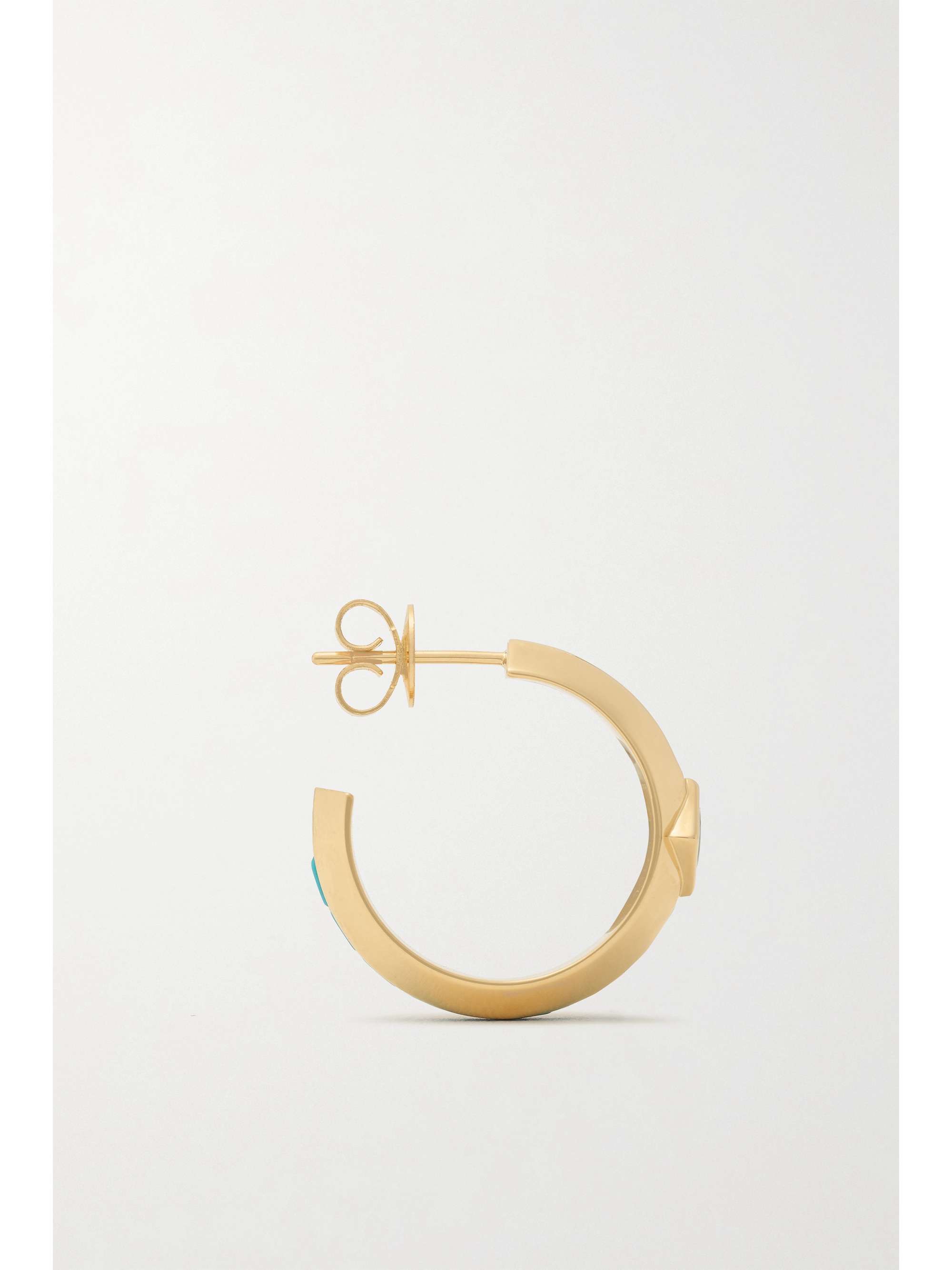 EMILY P. WHEELER + NET SUSTAIN Emma 18-karat recycled gold, turquoise and emerald hoop earrings