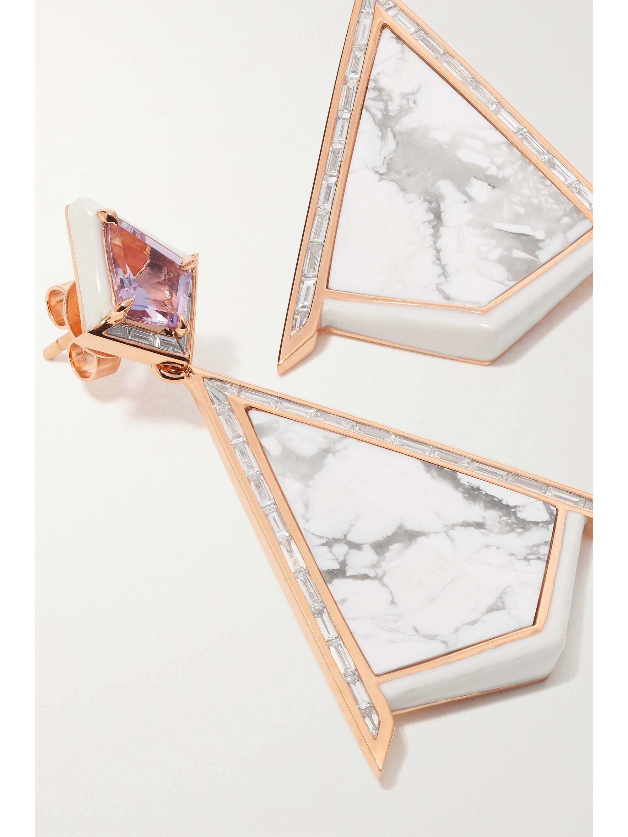 EMILY P. WHEELER + NET SUSTAIN Twinkle 18-karat recycled rose gold and enamel multi-stone earrings