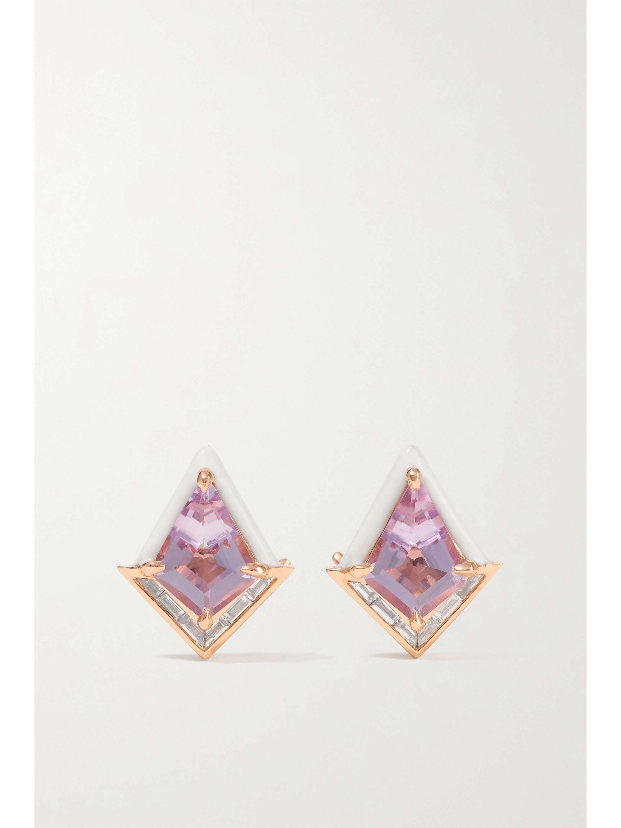 EMILY P. WHEELER + NET SUSTAIN Twinkle 18-karat recycled rose gold and enamel multi-stone earrings