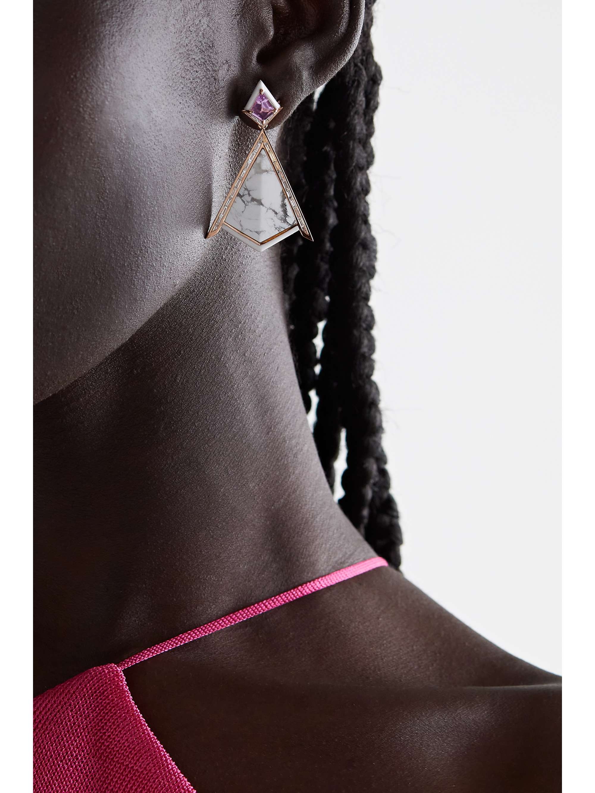 EMILY P. WHEELER + NET SUSTAIN Twinkle 18-karat recycled rose gold and enamel multi-stone earrings