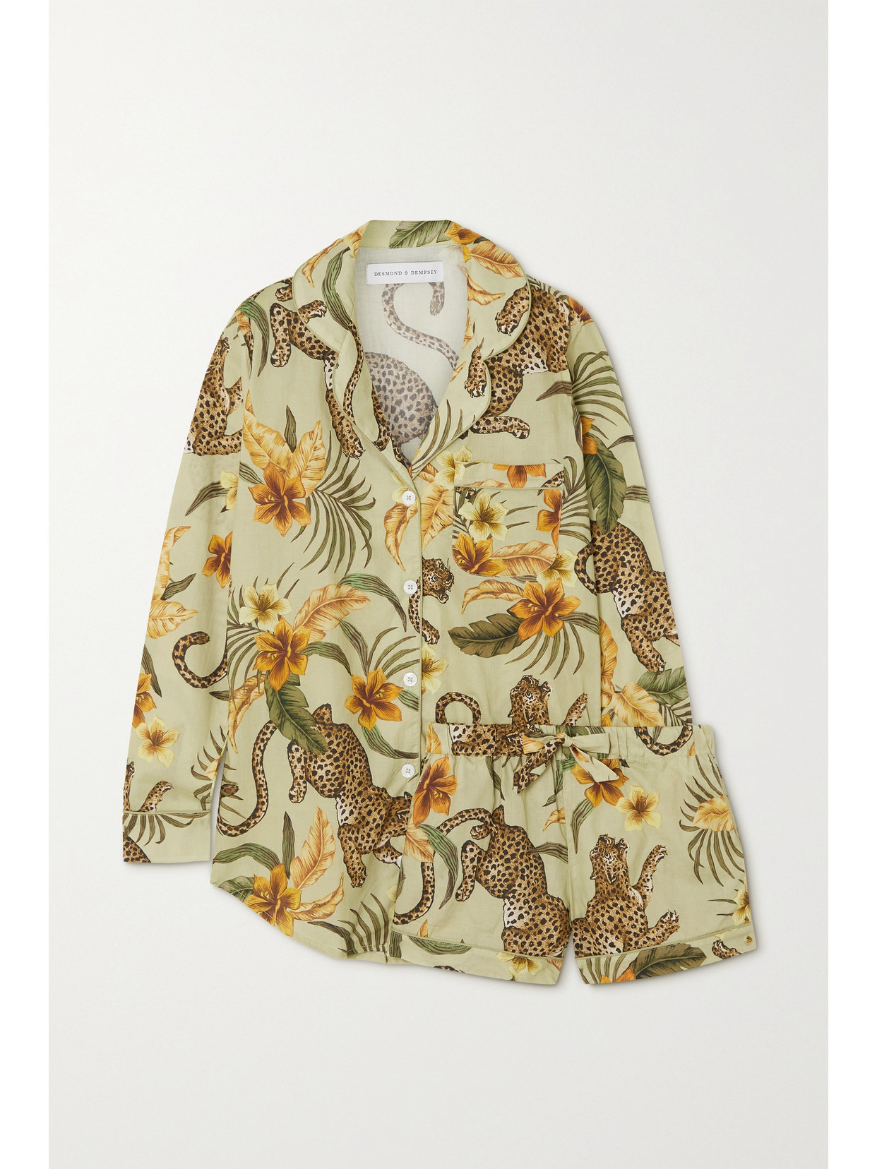 DESMOND & DEMPSEY PRINTED COTTON-VOILE PAJAMA SET