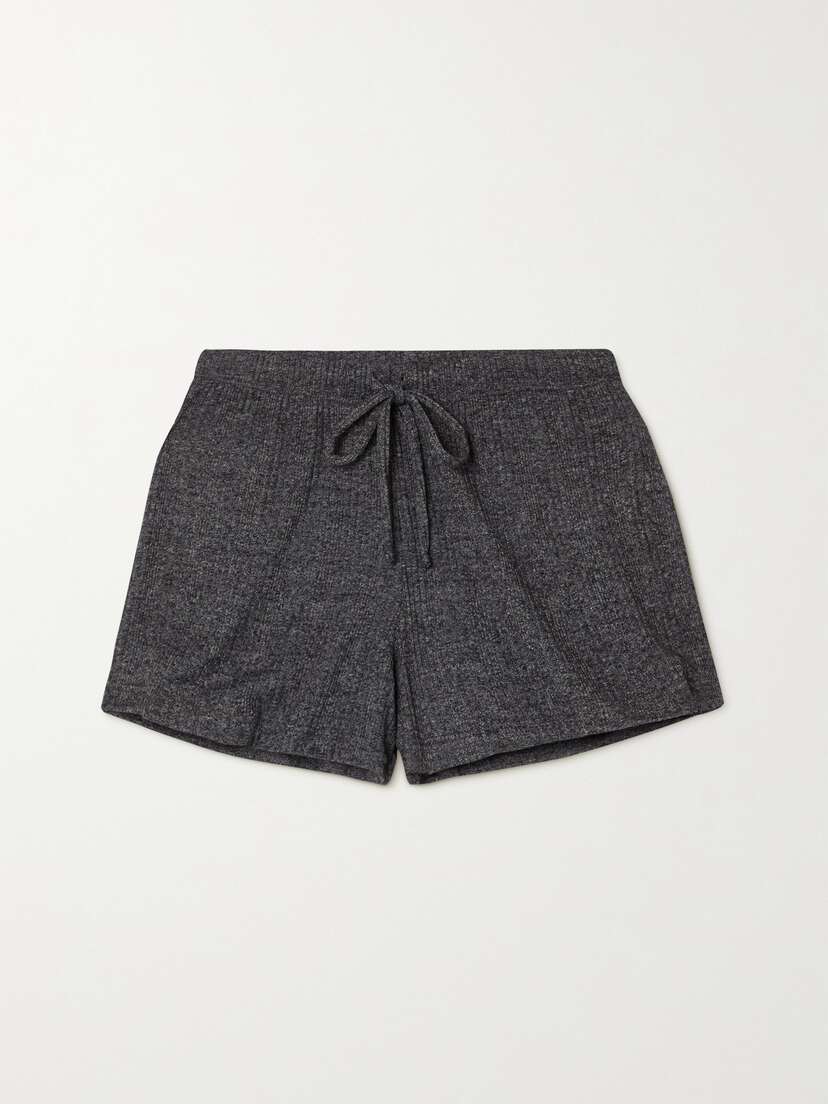 LESET Mari Ribbed-knit Shorts - x large